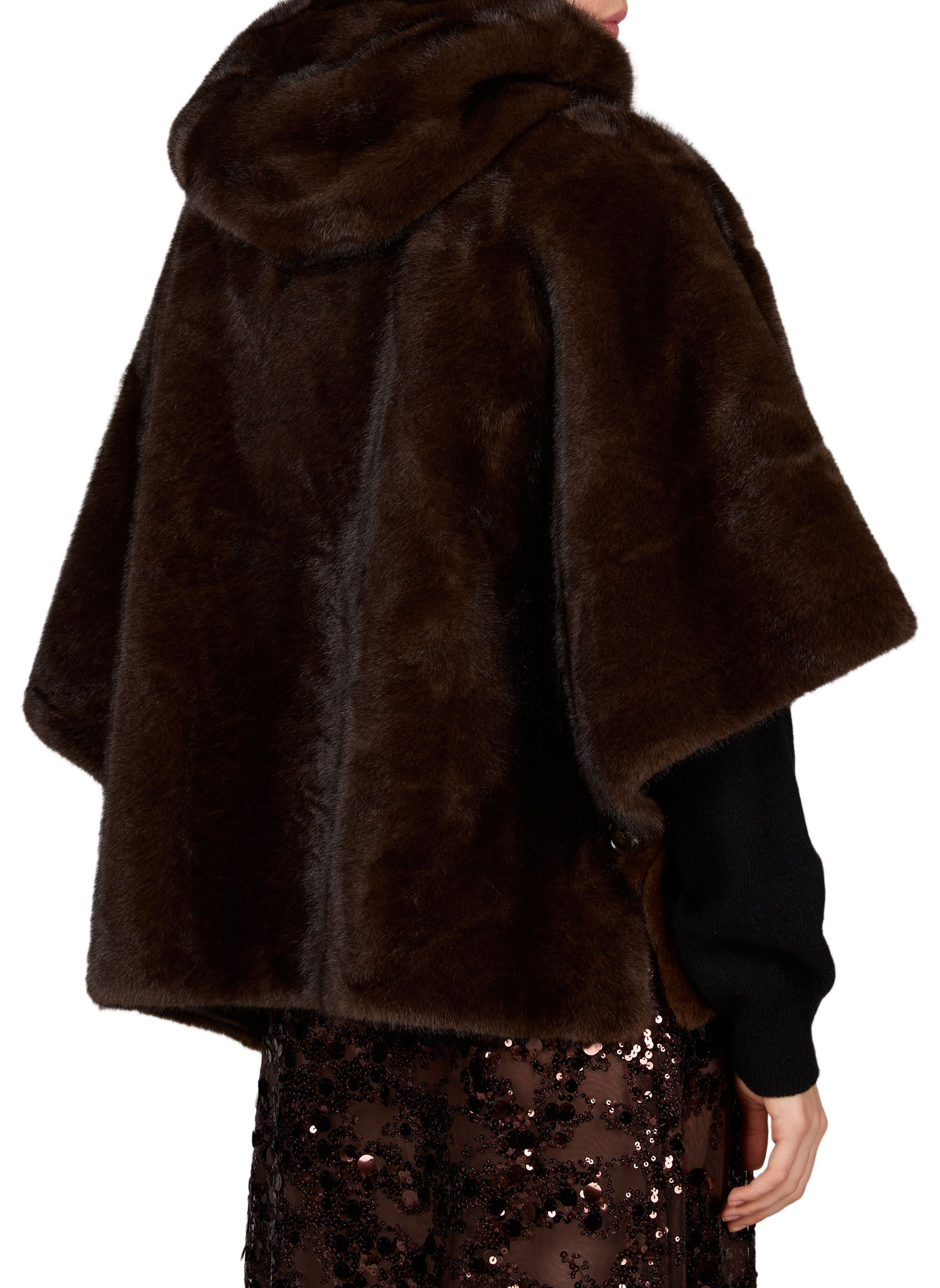 Cape Gwen faux fur effect BERENICE Brown