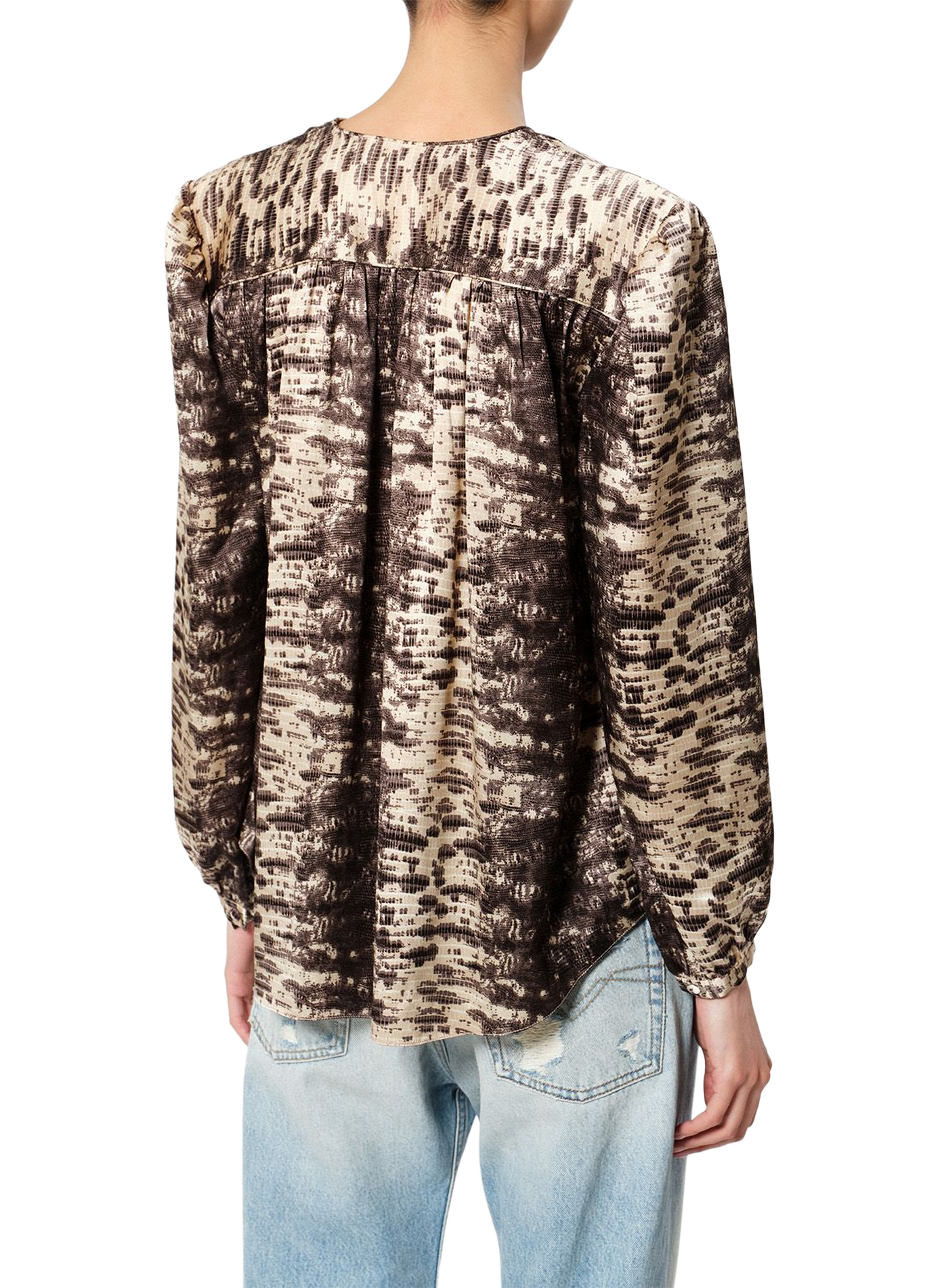 LARAYA blouse in printed silk satin ISABEL MARANT Beige