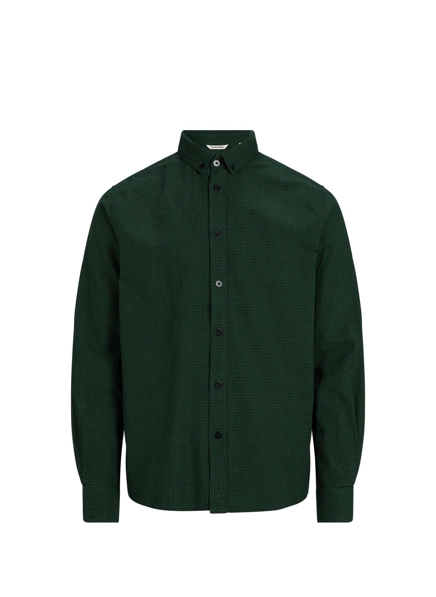 Straight cotton check shirt THINKING MU Green