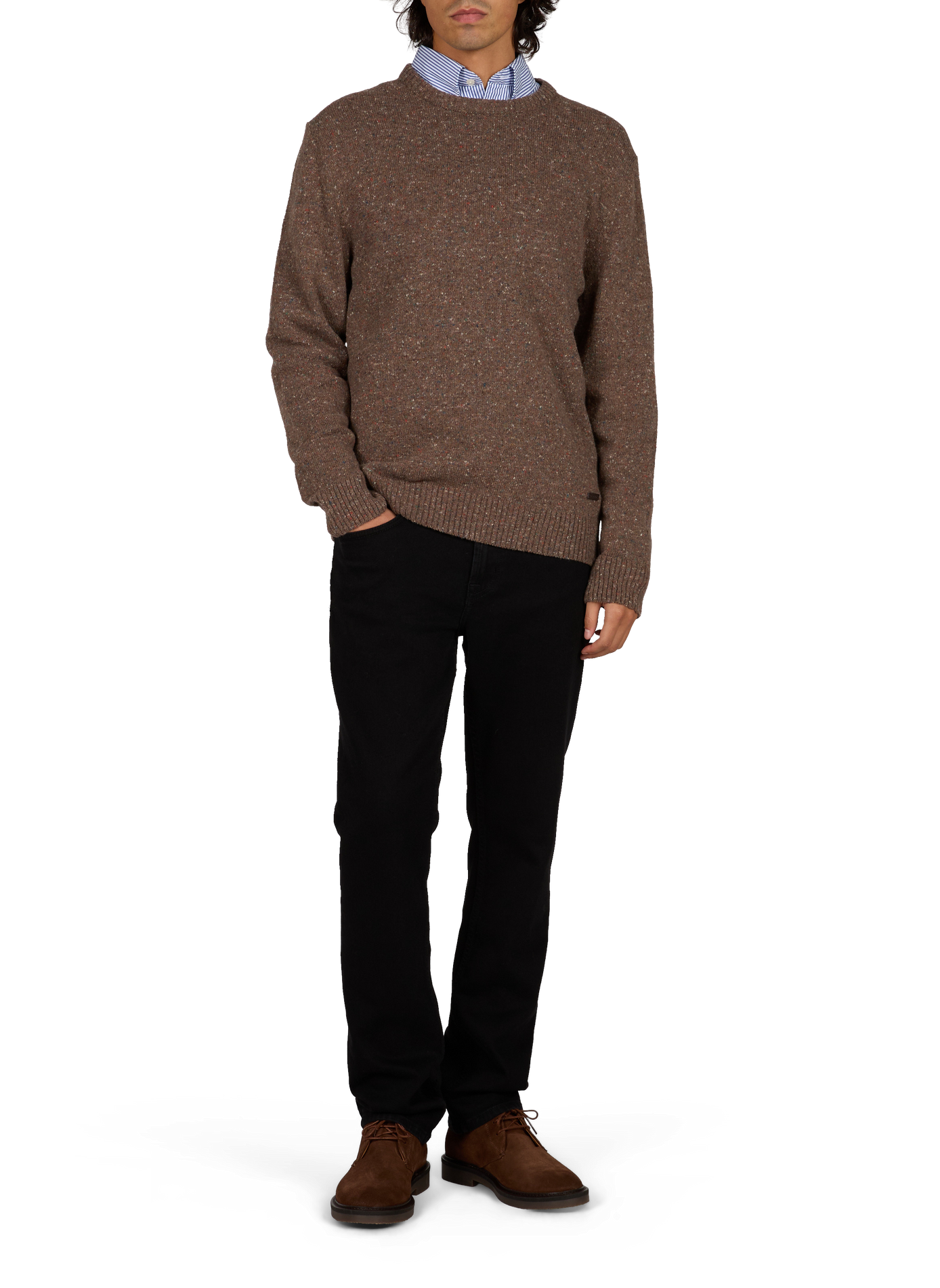 Pull droit en laine mélangée GANT Marron