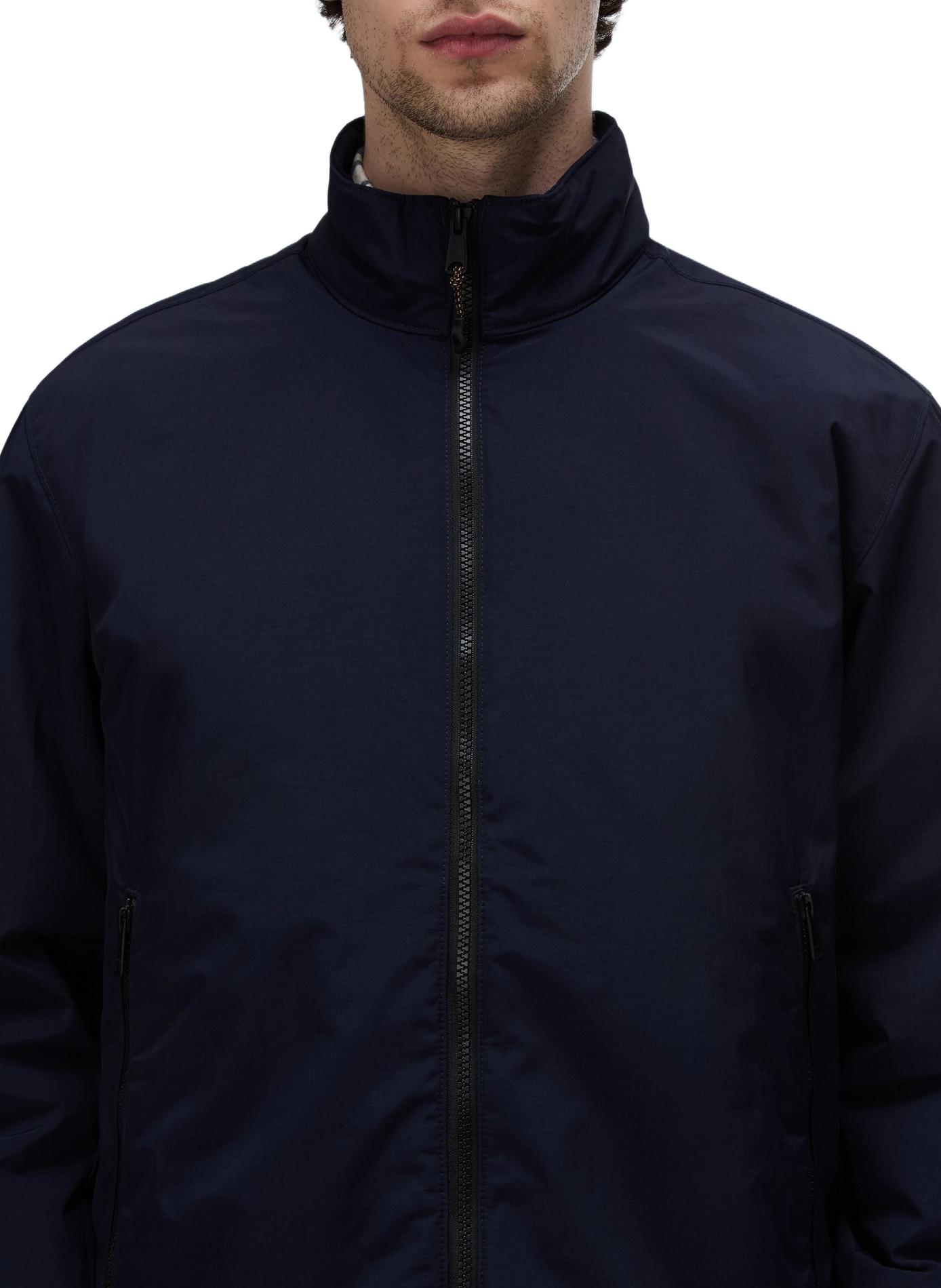 Plain zip-up high-neck parka NAPAPIJRI Blue