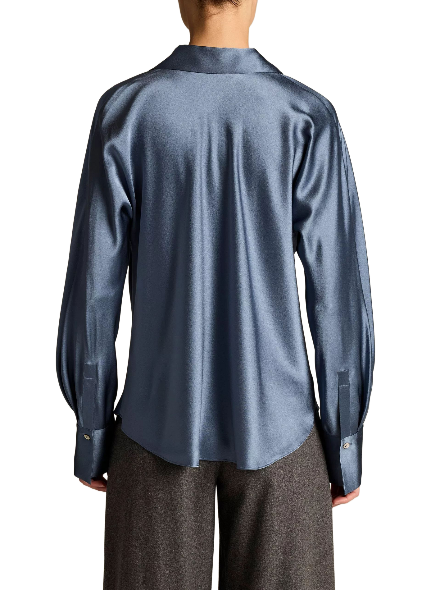 Silk long-sleeved blouse VINCE Blue