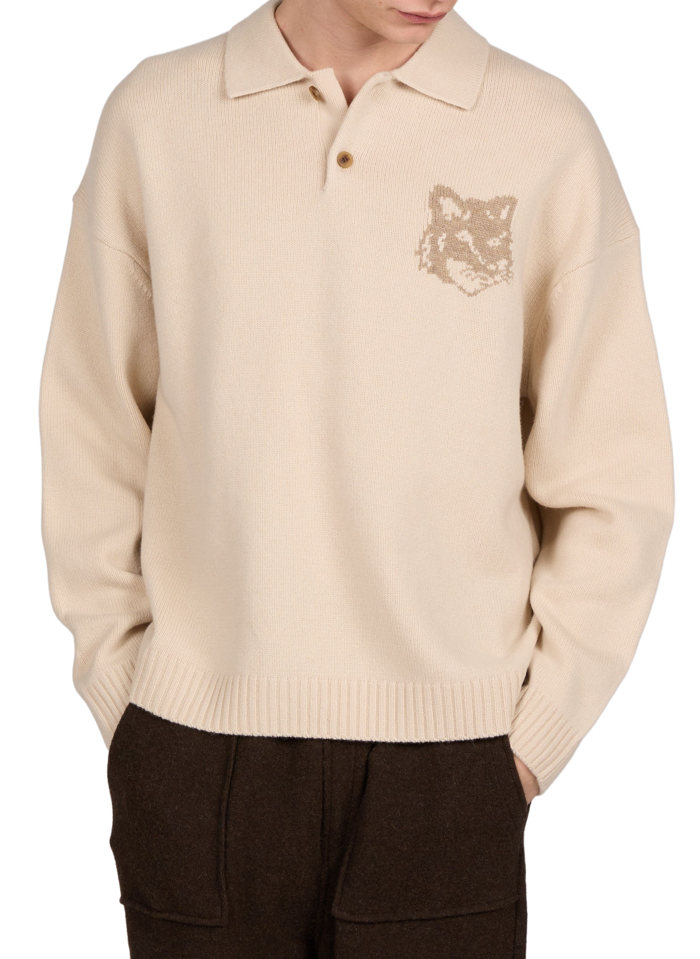 Oversized wool sweater MAISON KITSUNÉ Beige