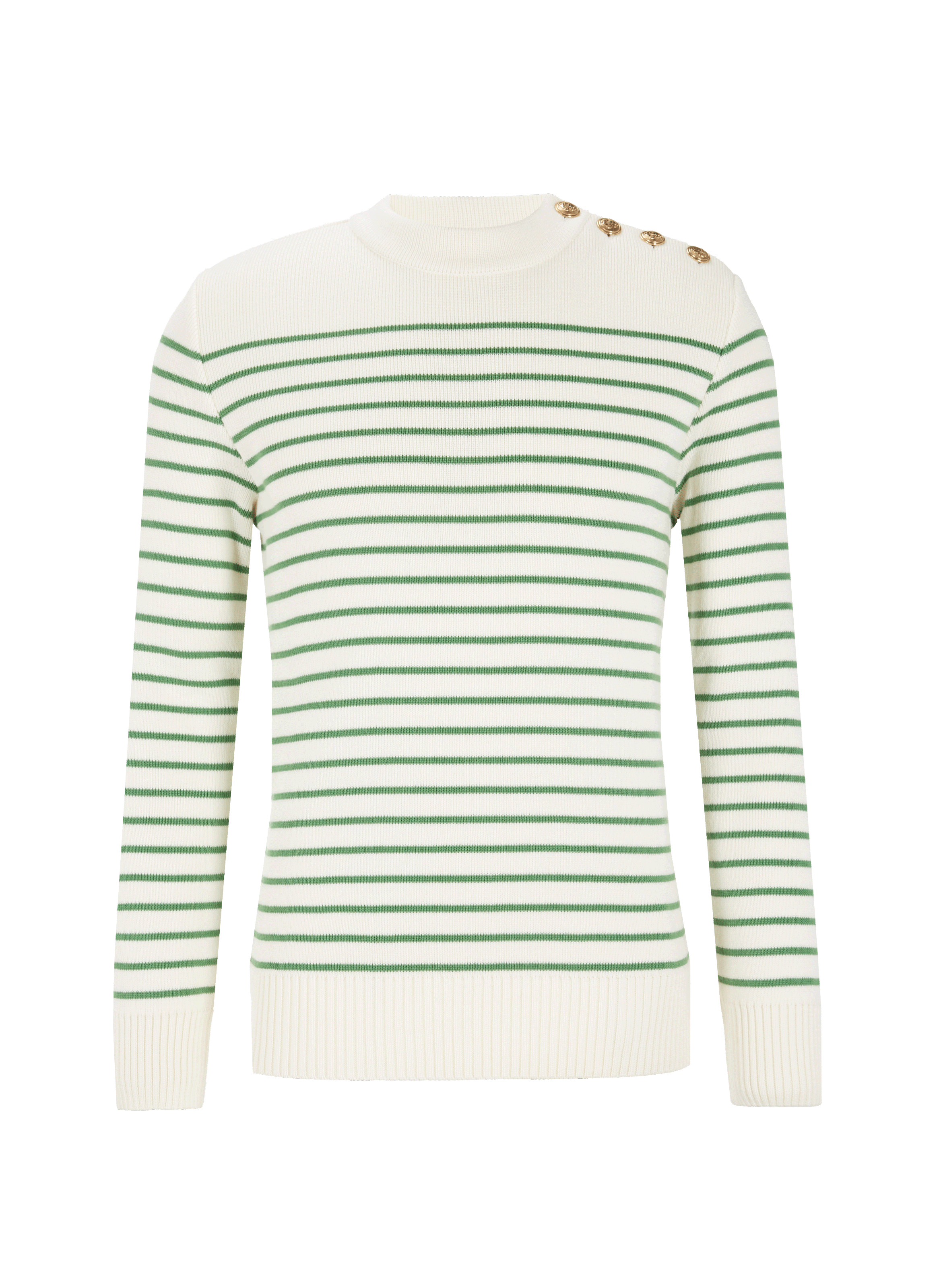 Pull marinière en laine mérinos mélangée AU PRINTEMPS PARIS Vert