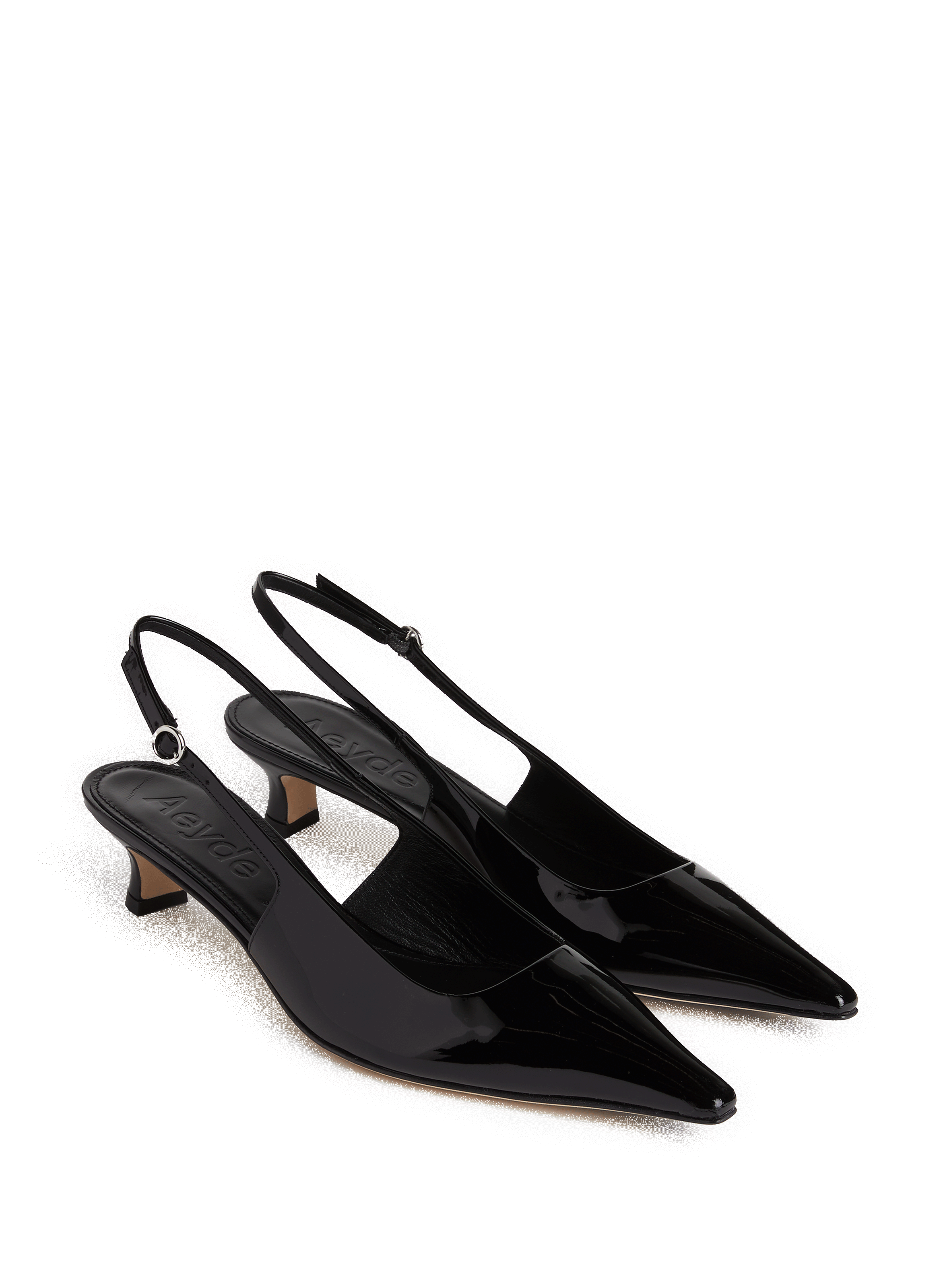 Sling-back Catrina en cuir verni AEYDE Noir