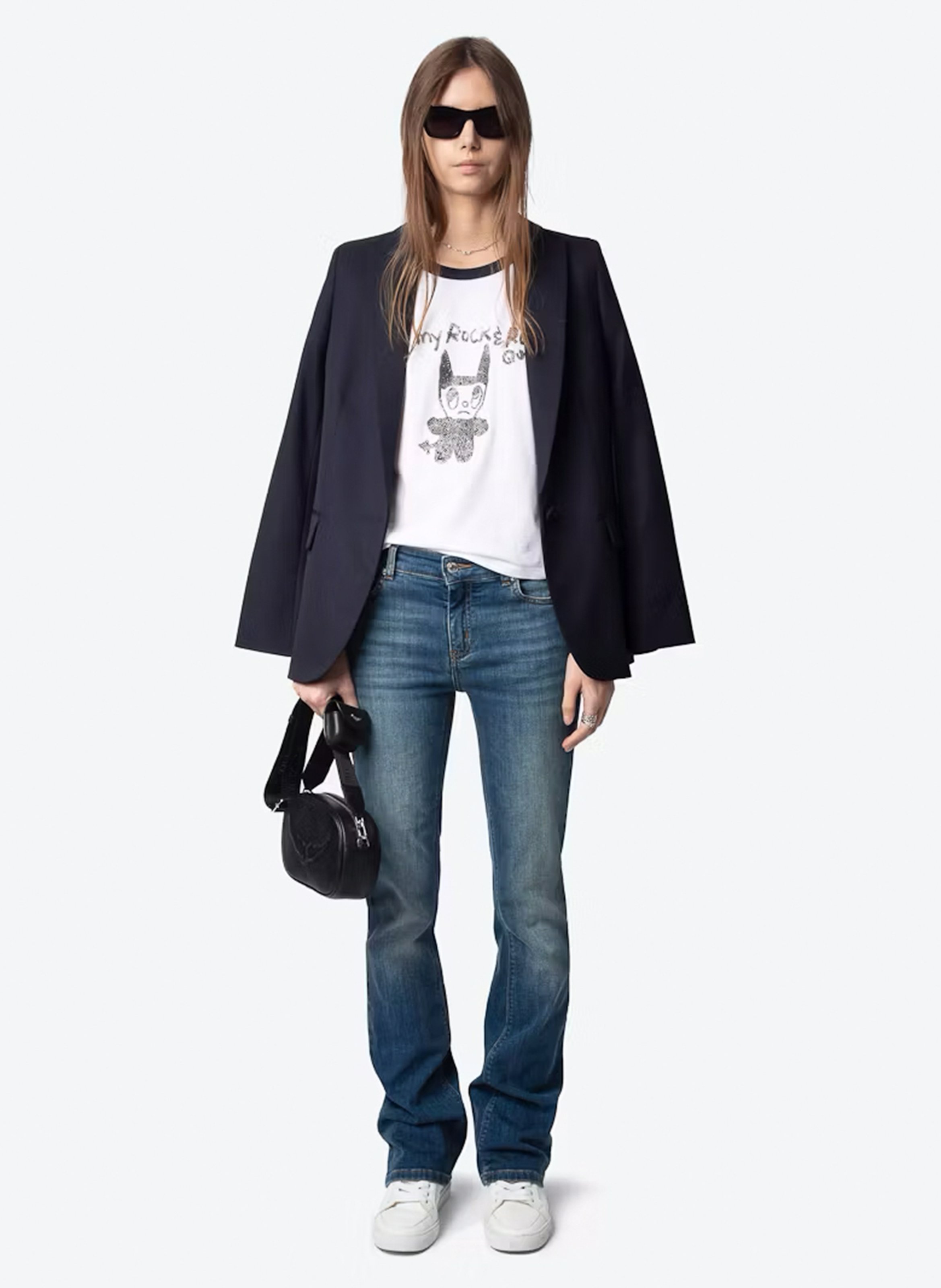 Tee-shirt droit à strass woos ZADIG&VOLTAIRE Blanc