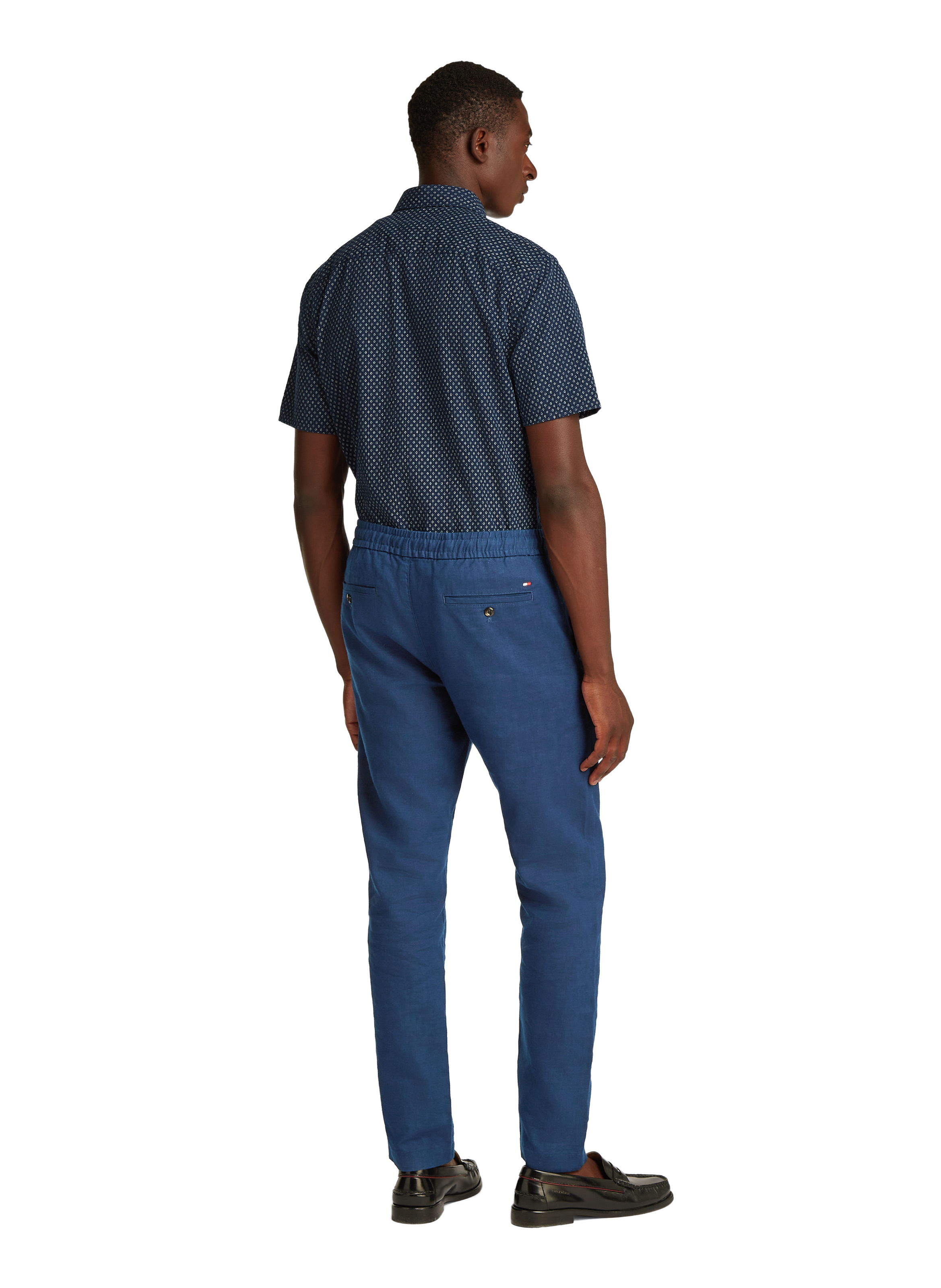 Pantalon en lin mélangé Bleu