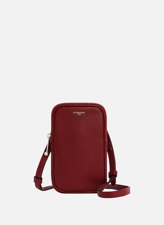 Etui téléphone en cuir grainé Rouge by LE TANNEUR LE TANNEUR Etui téléphone en cuir grainé Rouge