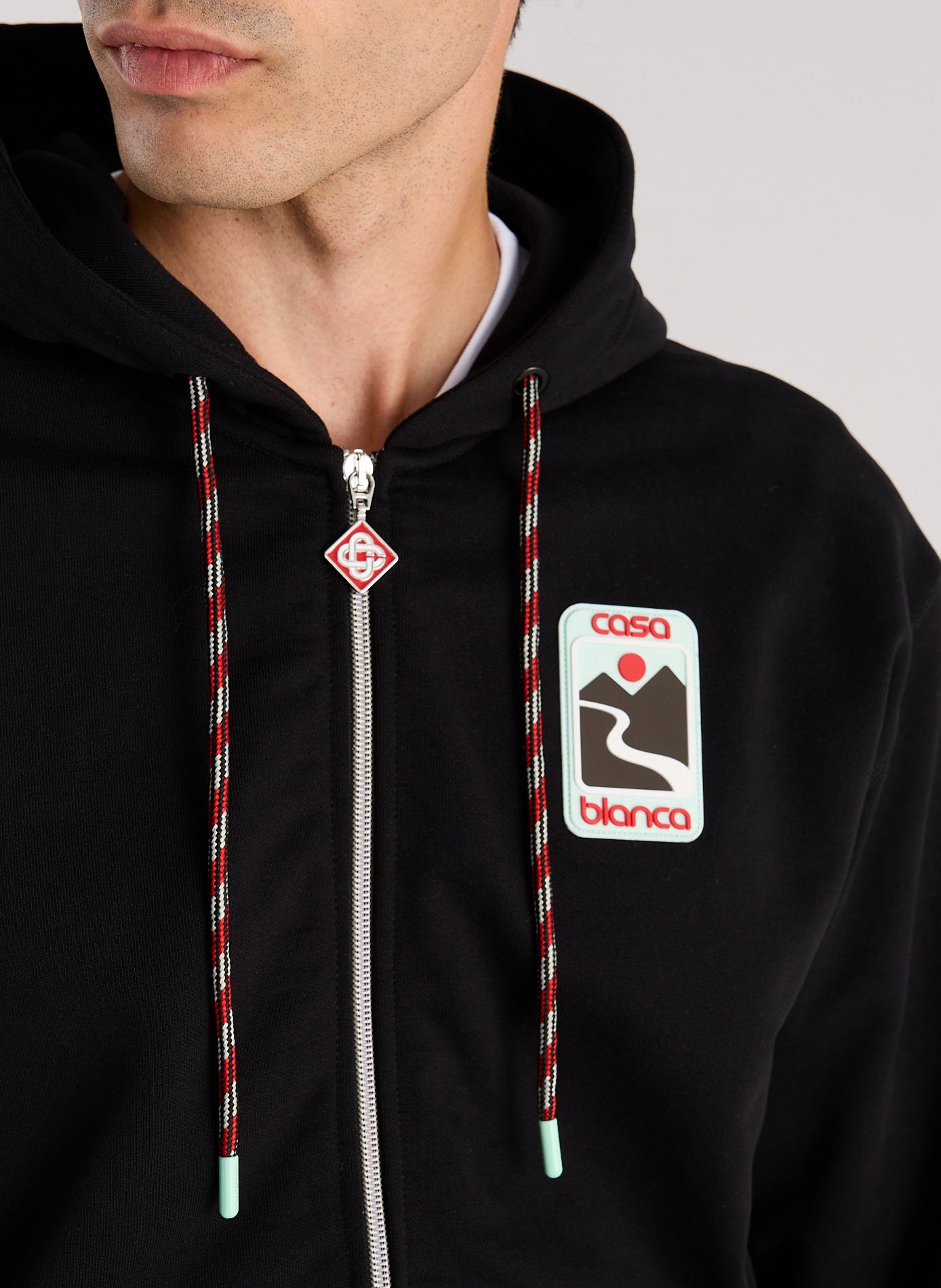 Zippered hooded sweatshirt Sunset Valley CASABLANCA PARIS Black