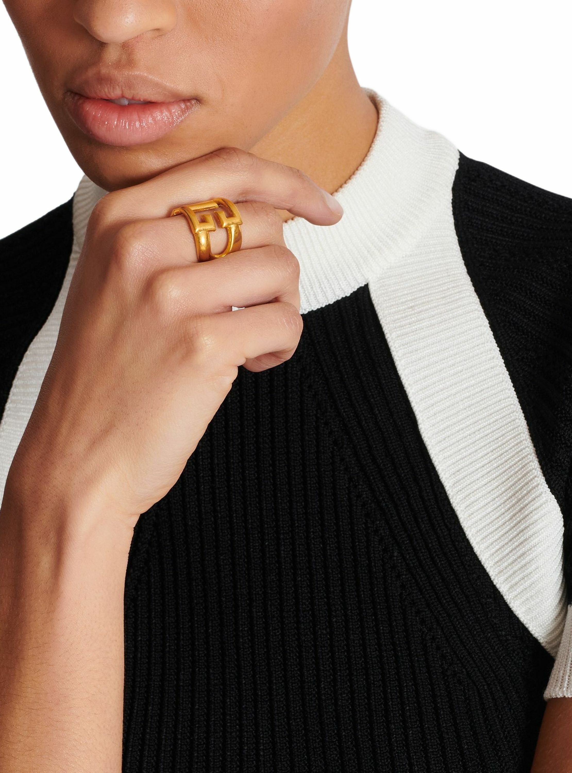 Bague sync pb en laiton BALMAIN Doré