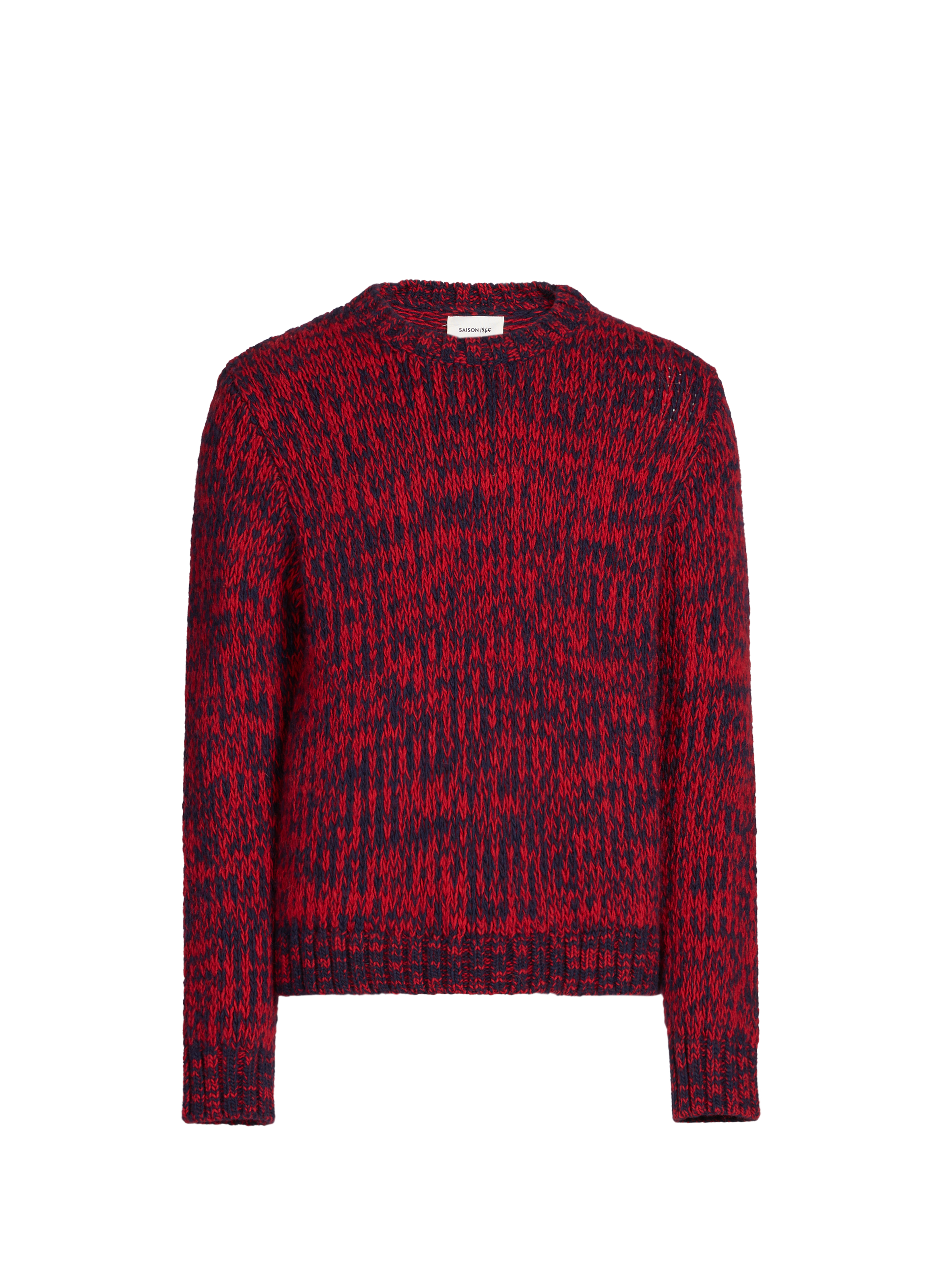 Gailey round neck sweater in mottled knit SAISON 1865 Red