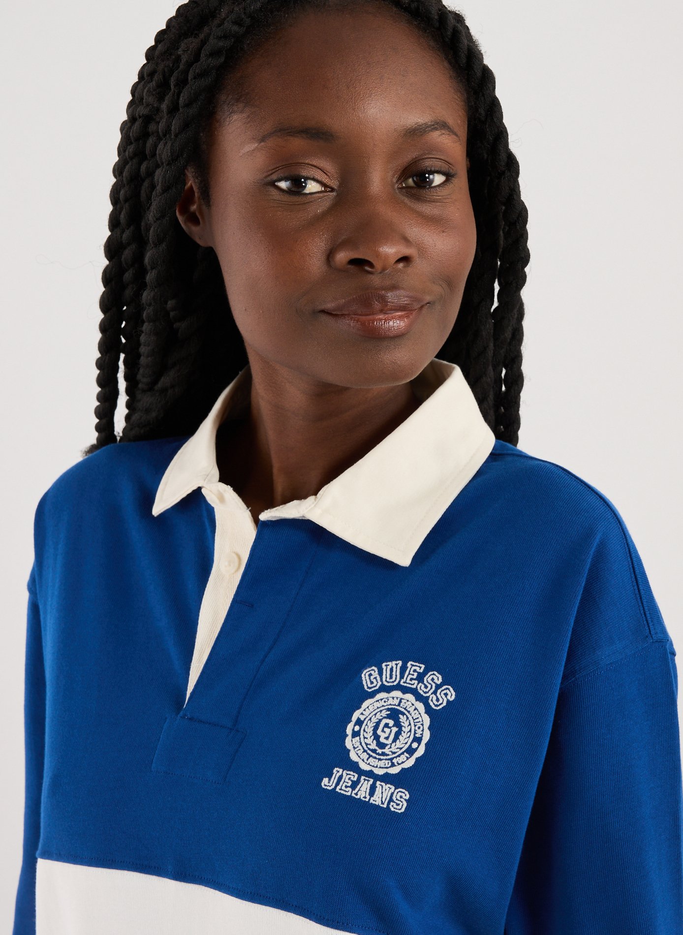 Cotton polo dress GUESS Blue