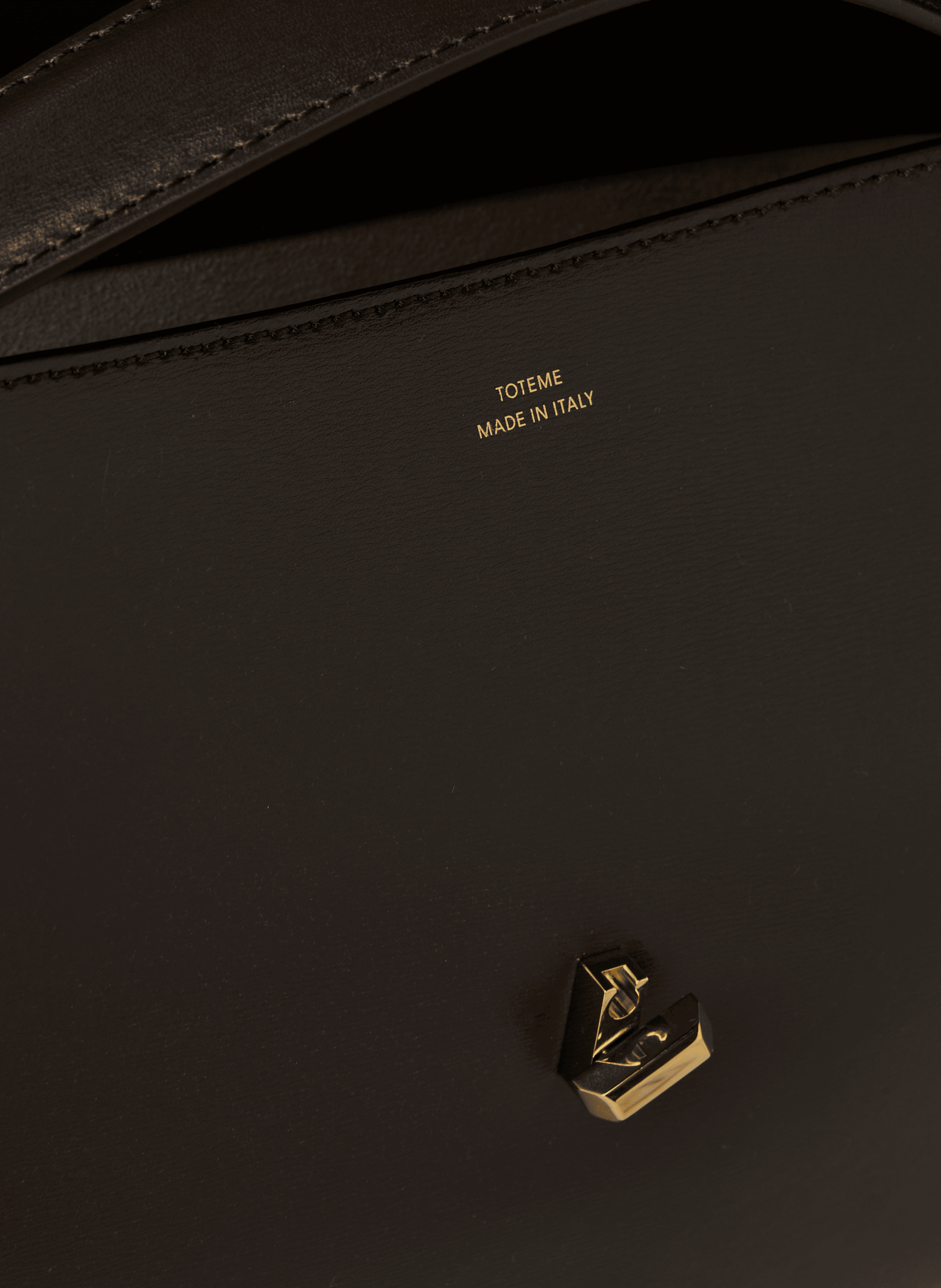 T-lock leather handbag TOTEME Brown