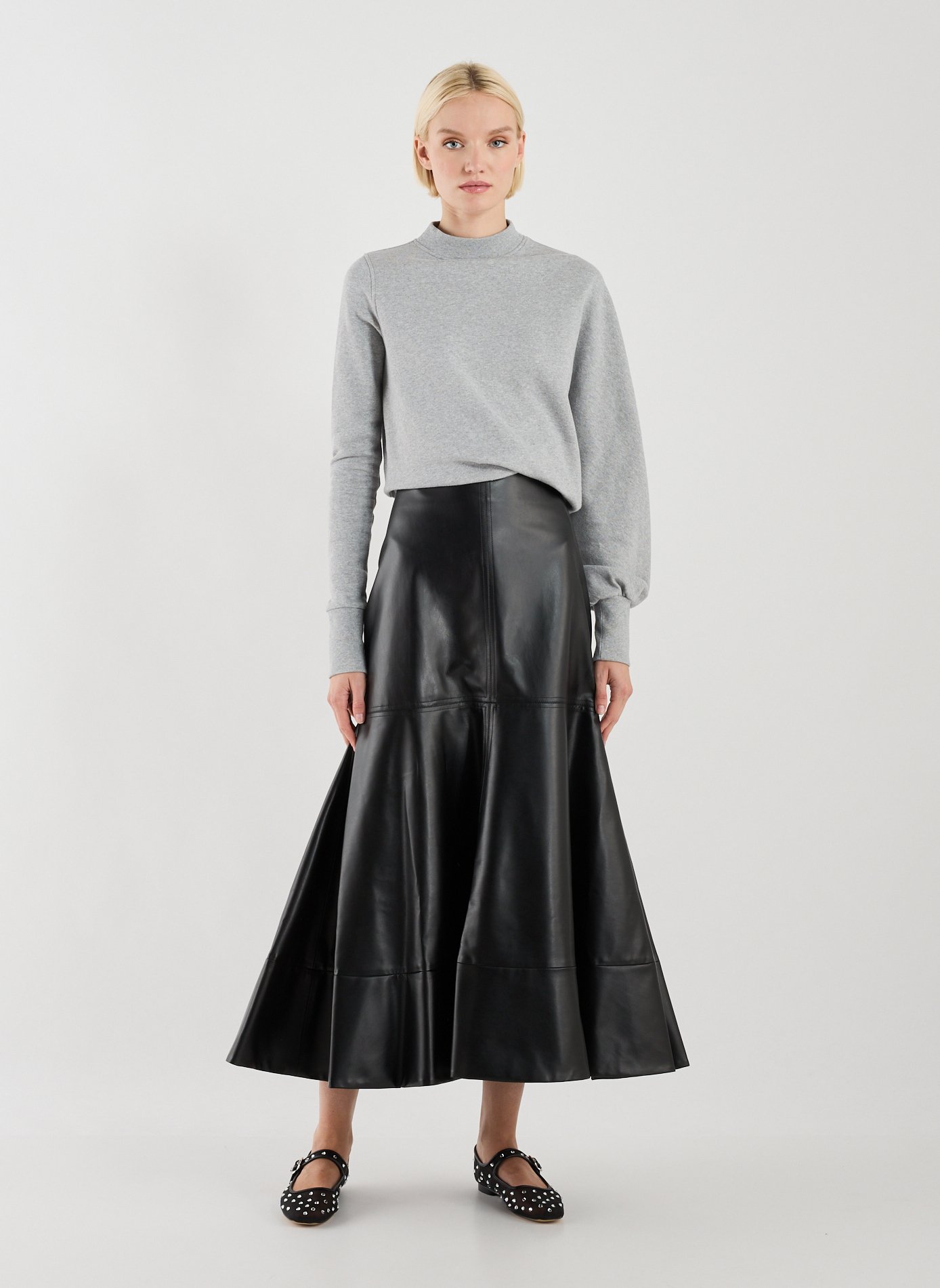 Sweat asymétrique en coton A.W.A.K.E. MODE Gris