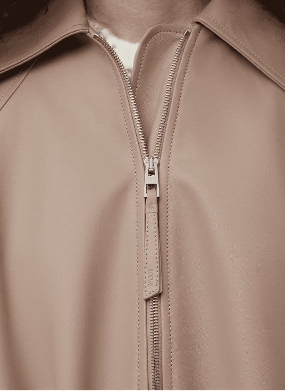 Veste ballon en cuir d'agneau nappa | Beige by LOEWE Veste ballon en cuir d'agneau nappa Beige