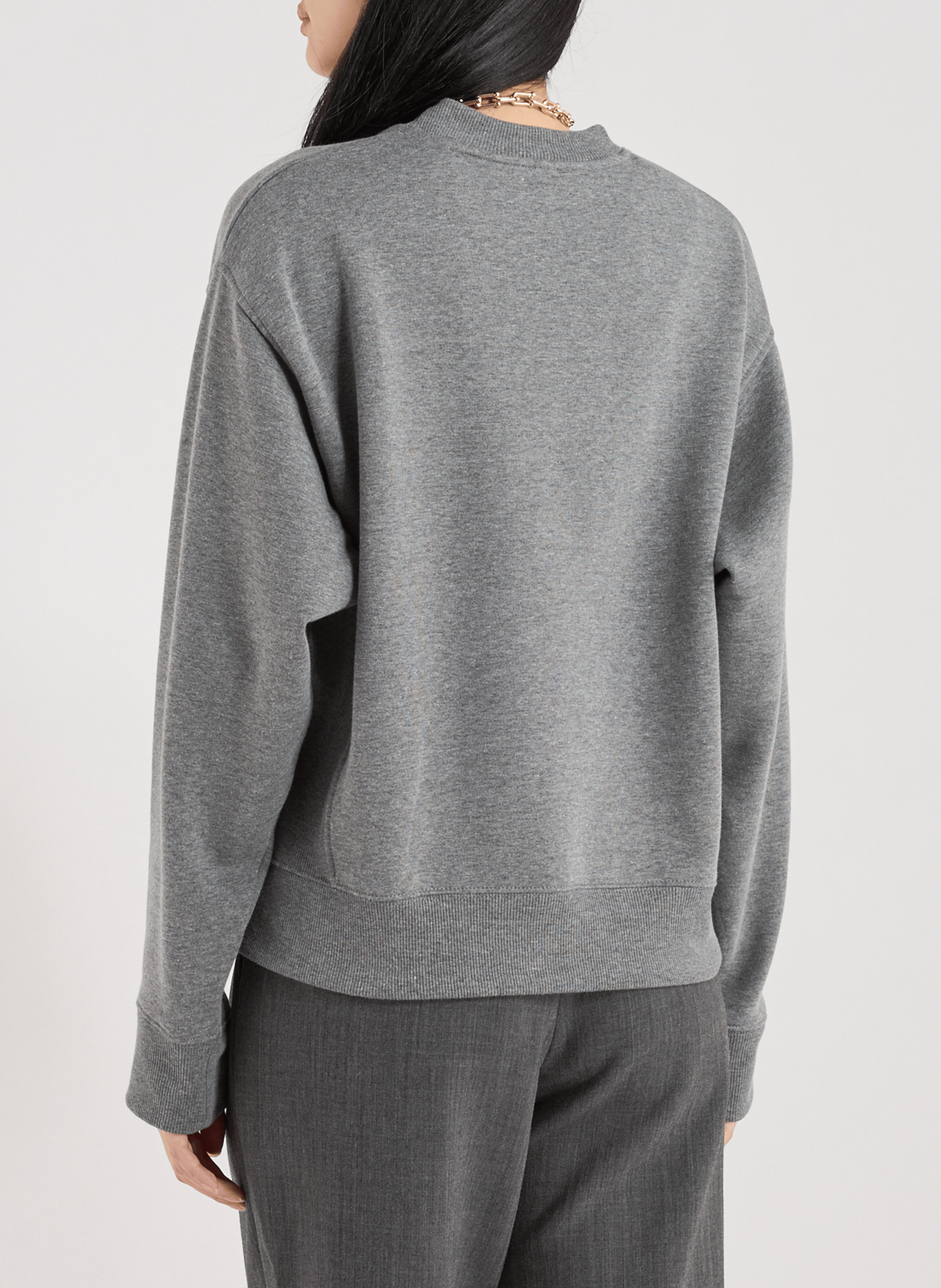 Oversized round neck sweater TOPSHOP Grey