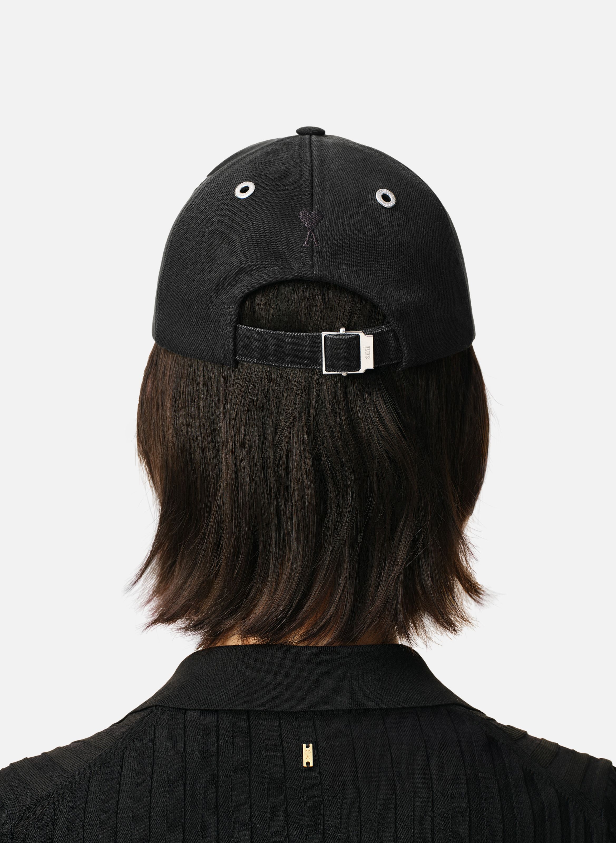 Casquette empiècement feutré ami unisexe en coton AMI PARIS Noir