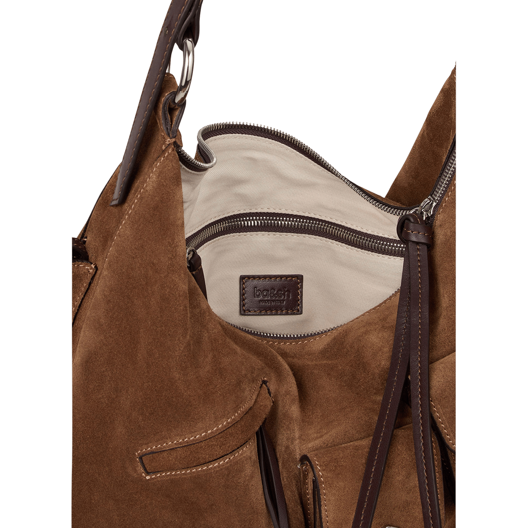 Sac porté épaule en cuir arya m BA&SH Marron