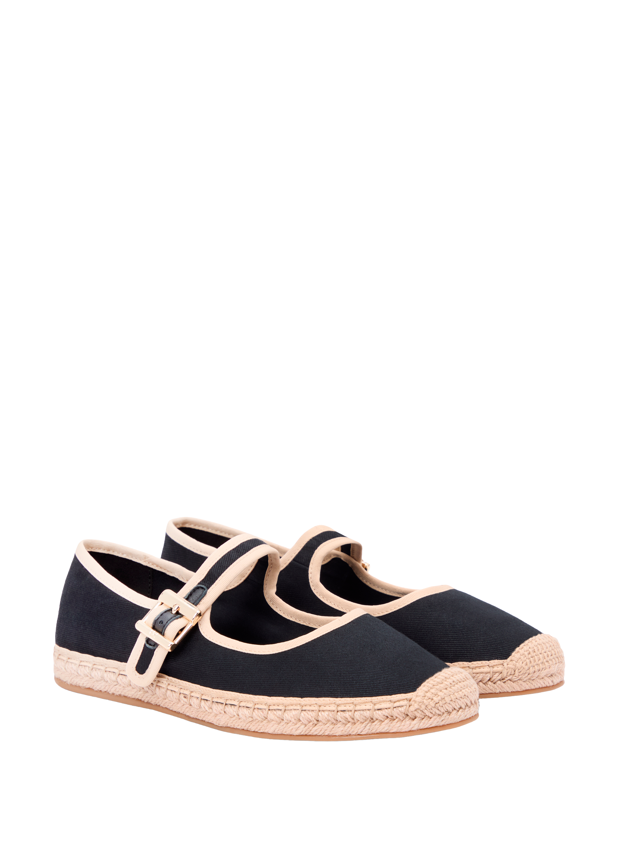 Espadrilles Mary Jane à boucles en sergé de coton TOMMY HILFIGER Noir