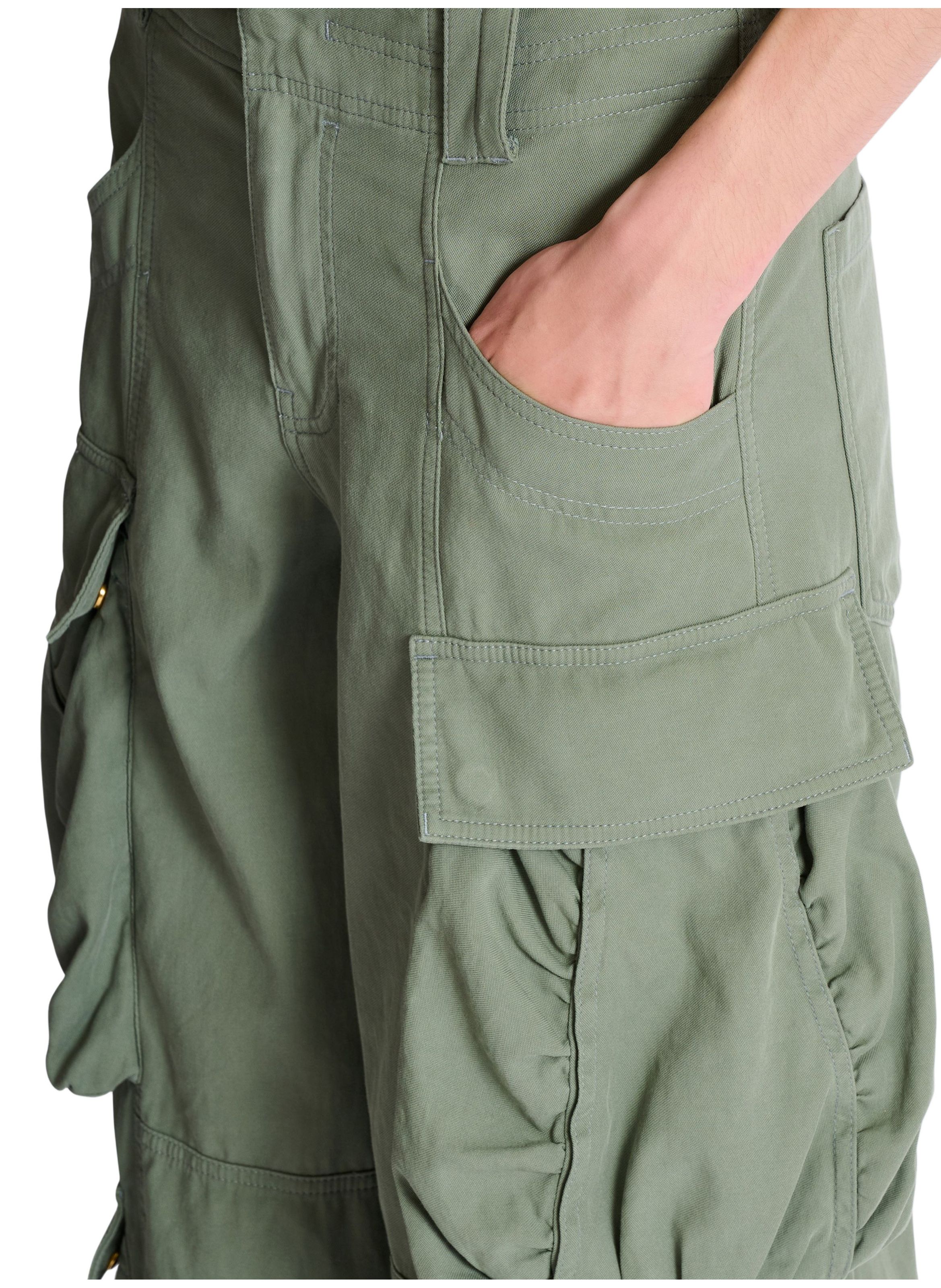 Pantalon cargo en coton BALMAIN Vert