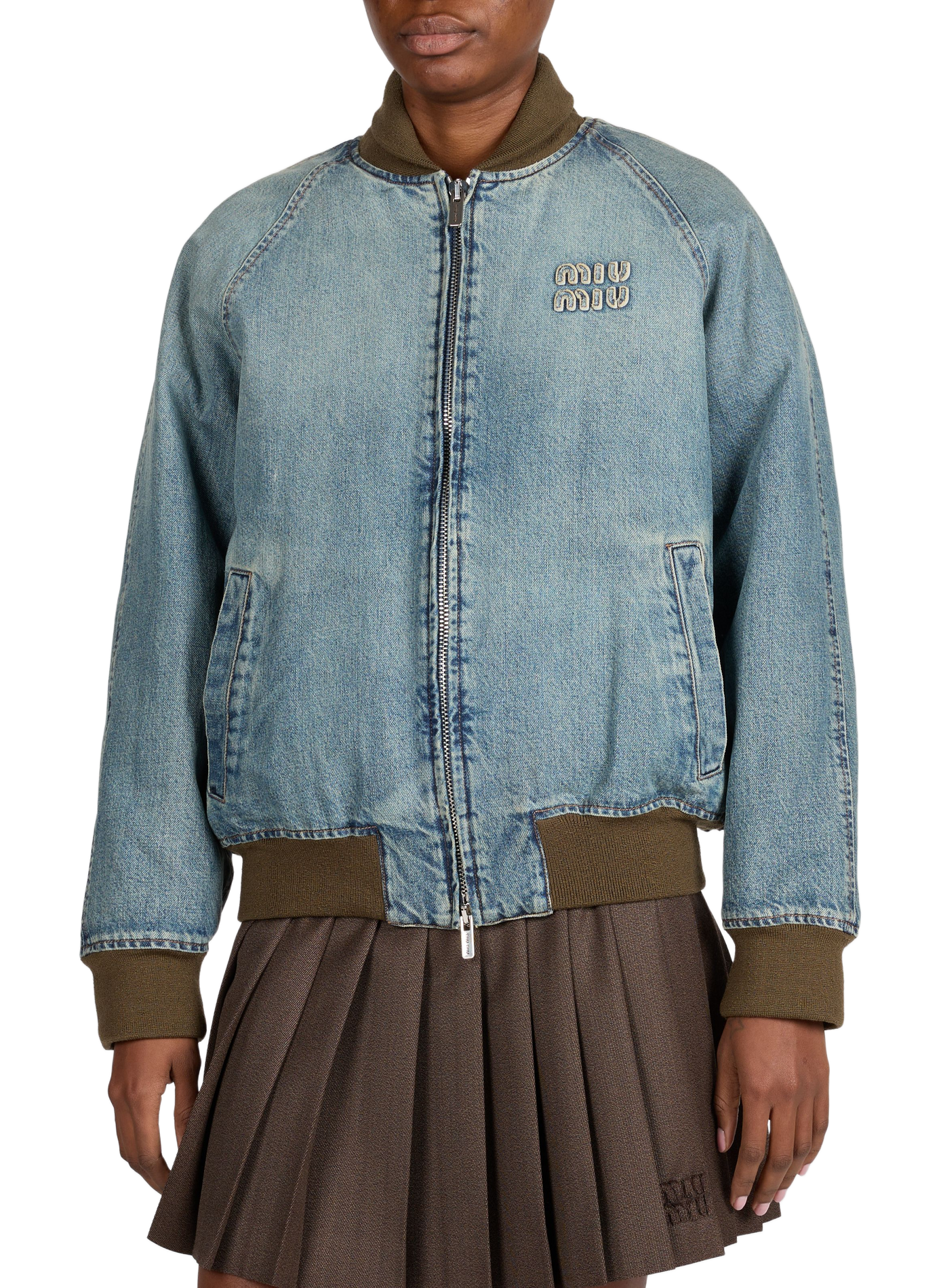 Denim jacket MIU MIU Blue