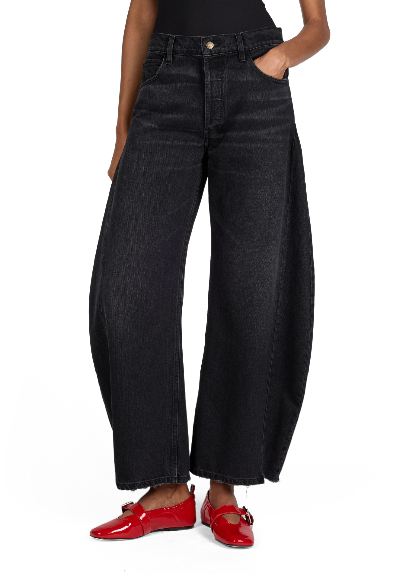 Jeans ballon en coton A.W.A.K.E. MODE Noir