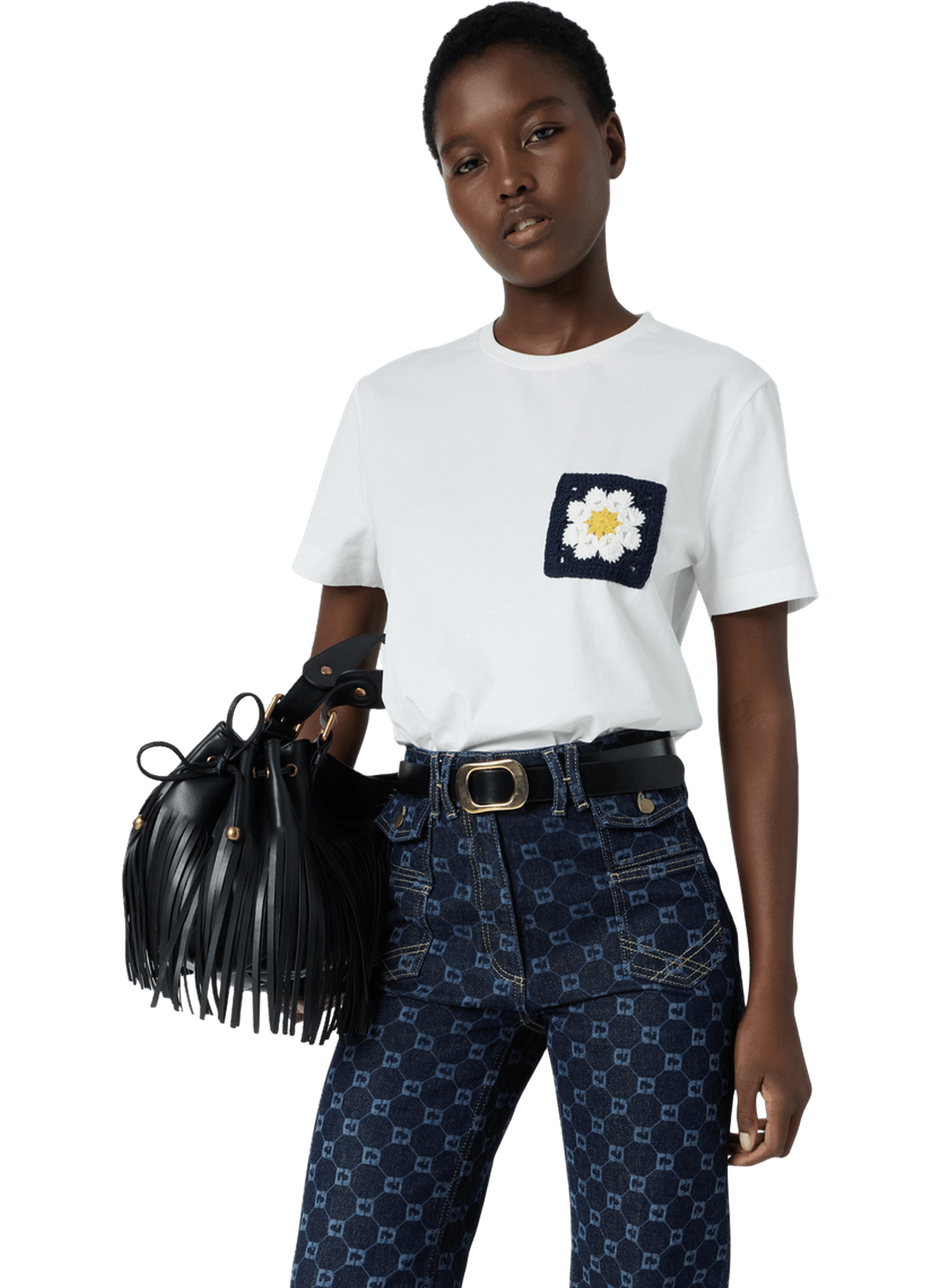 T-shirt à marguerite brodée - melvine GERARD DAREL Beige