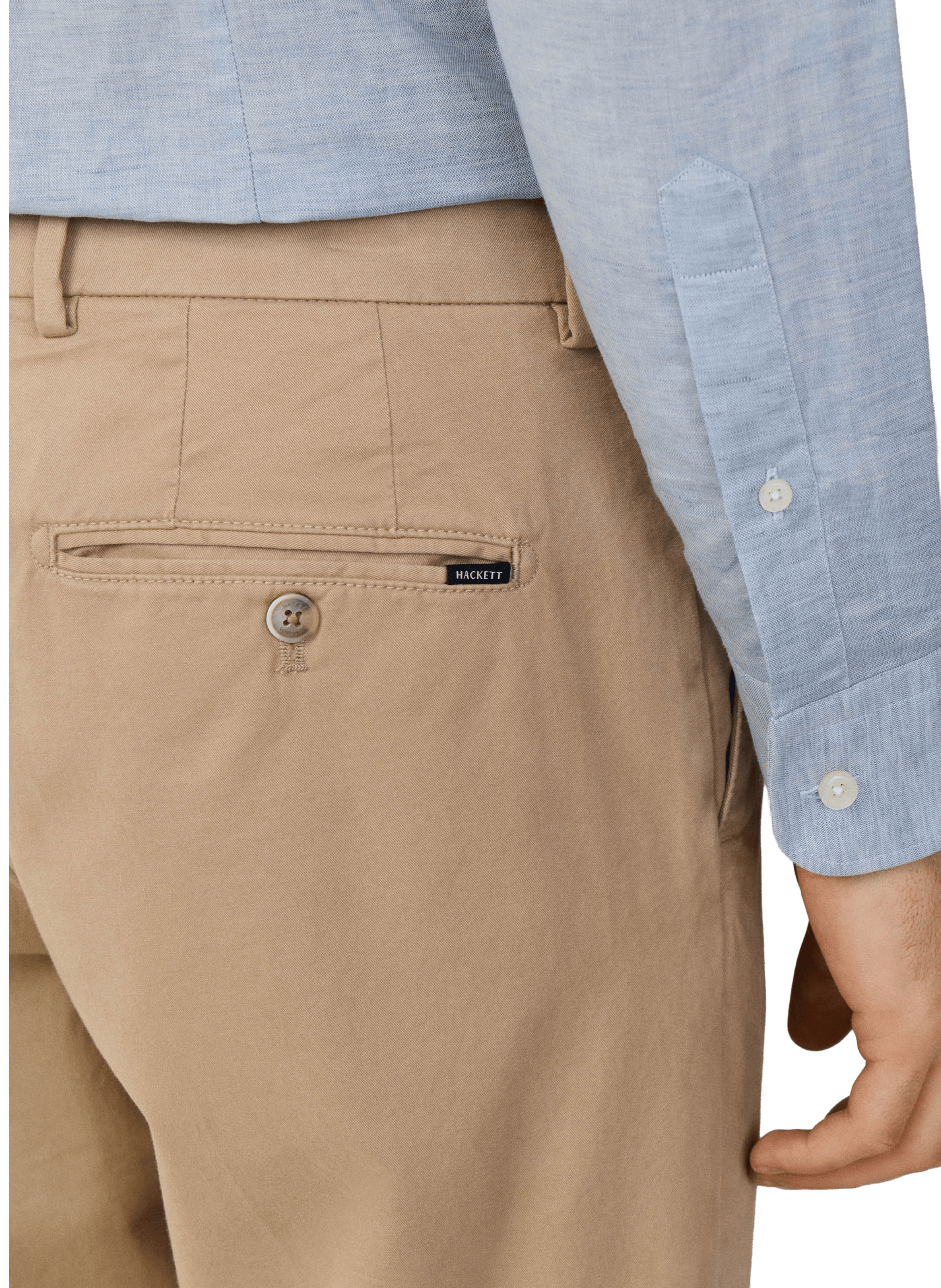 Cotton blend chino trousers  HACKETT Beige