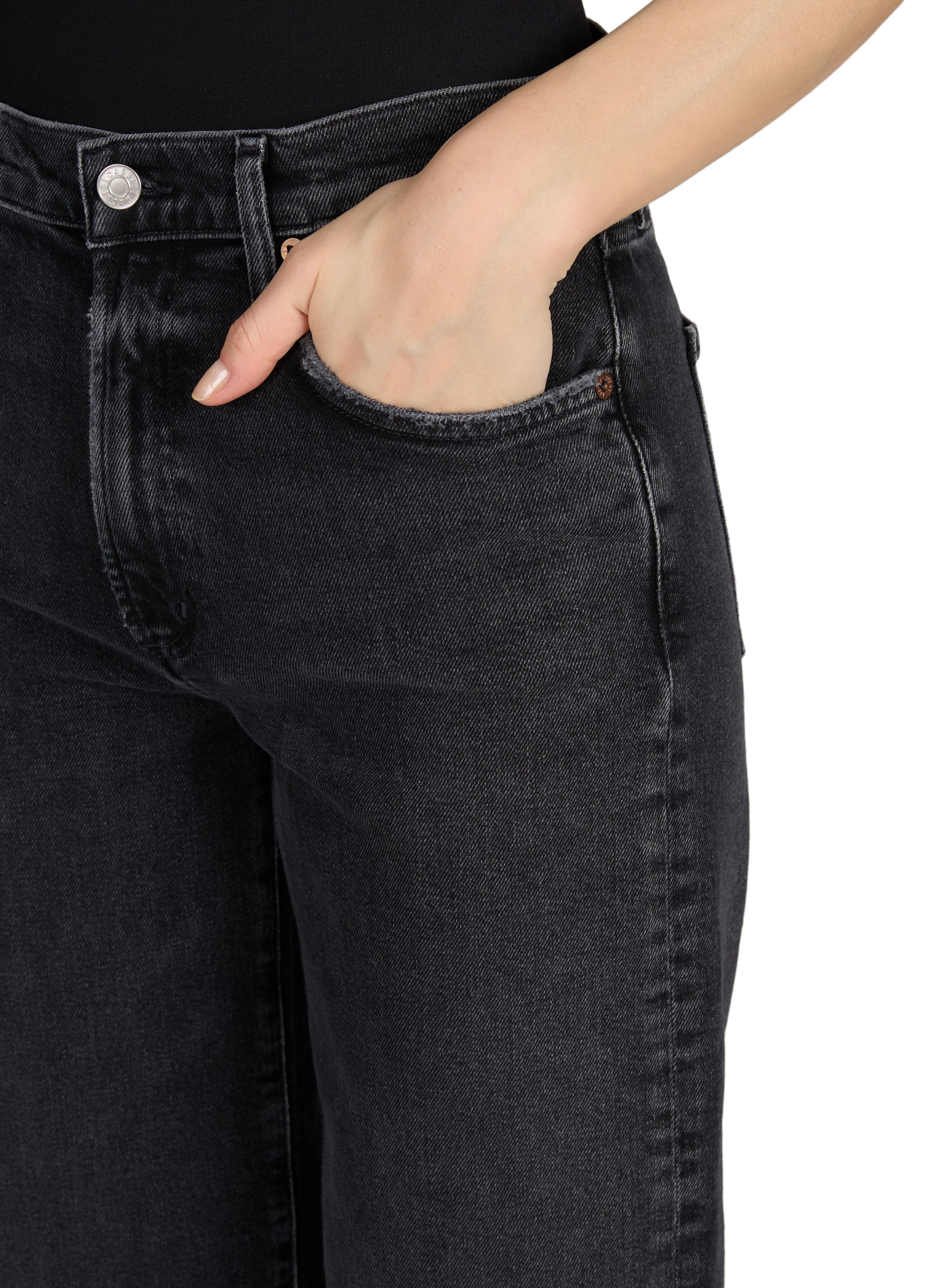 Jean droit Harper en coton mélangé AGOLDE Noir