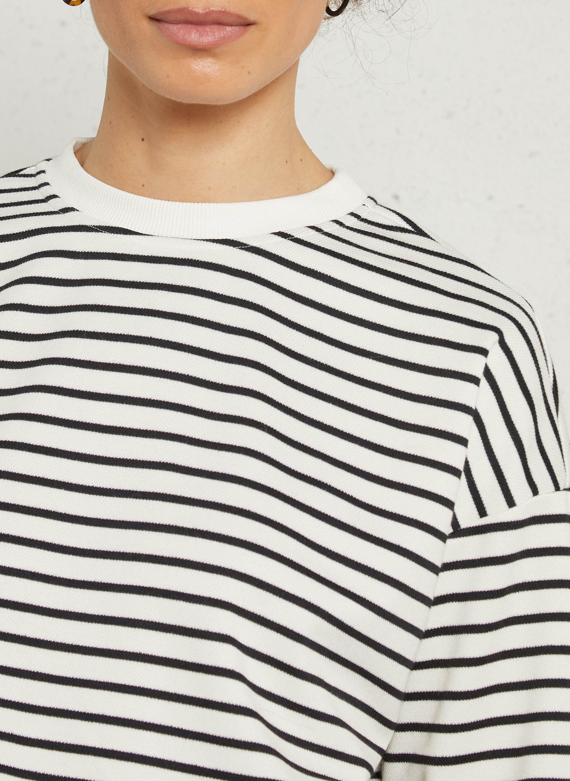 Tee-shirt marinière ample col rond lorenzo MAISON 123 Blanc