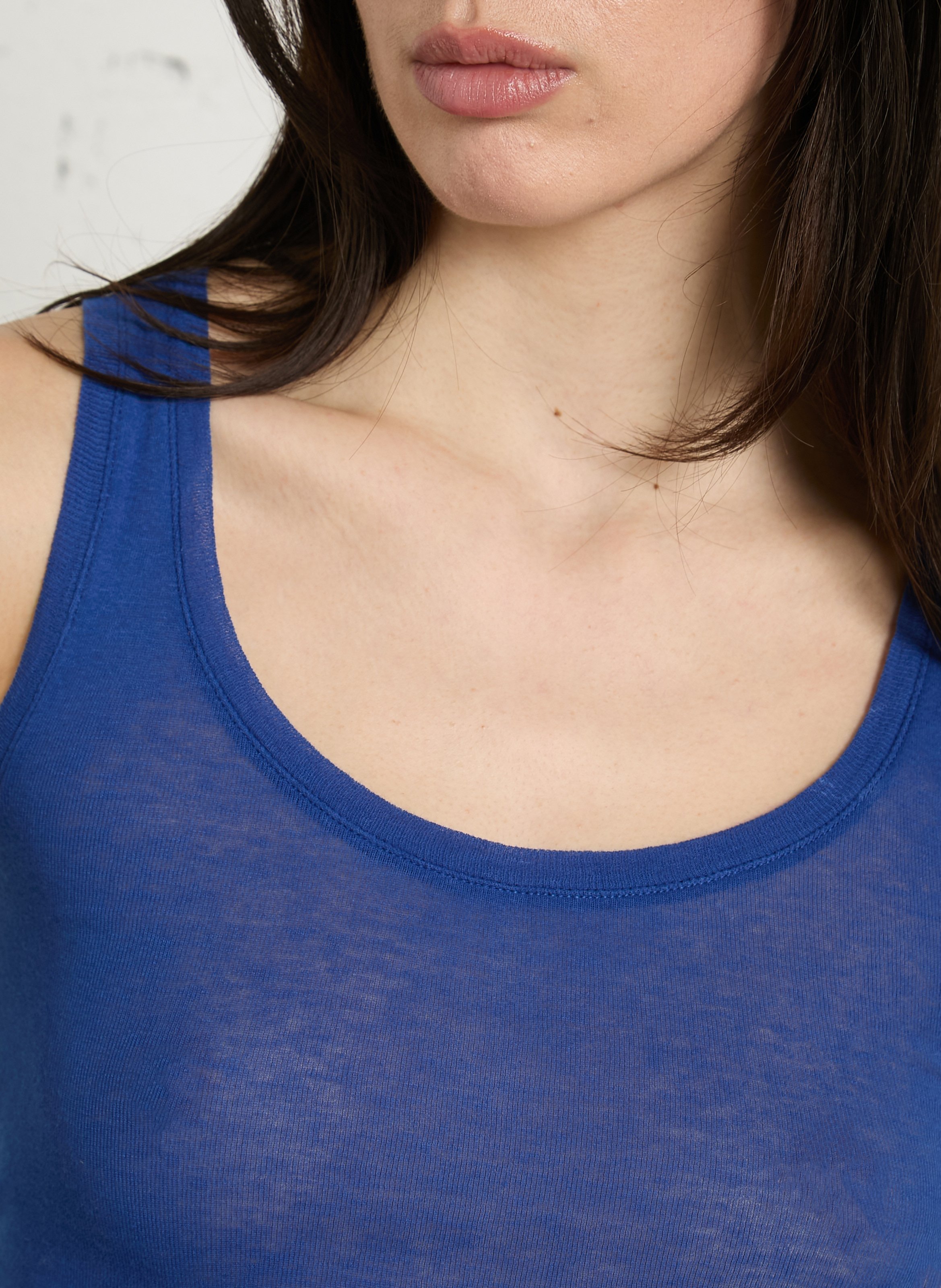 Débardeur à col rond en coton massachusetts AMERICAN VINTAGE Bleu