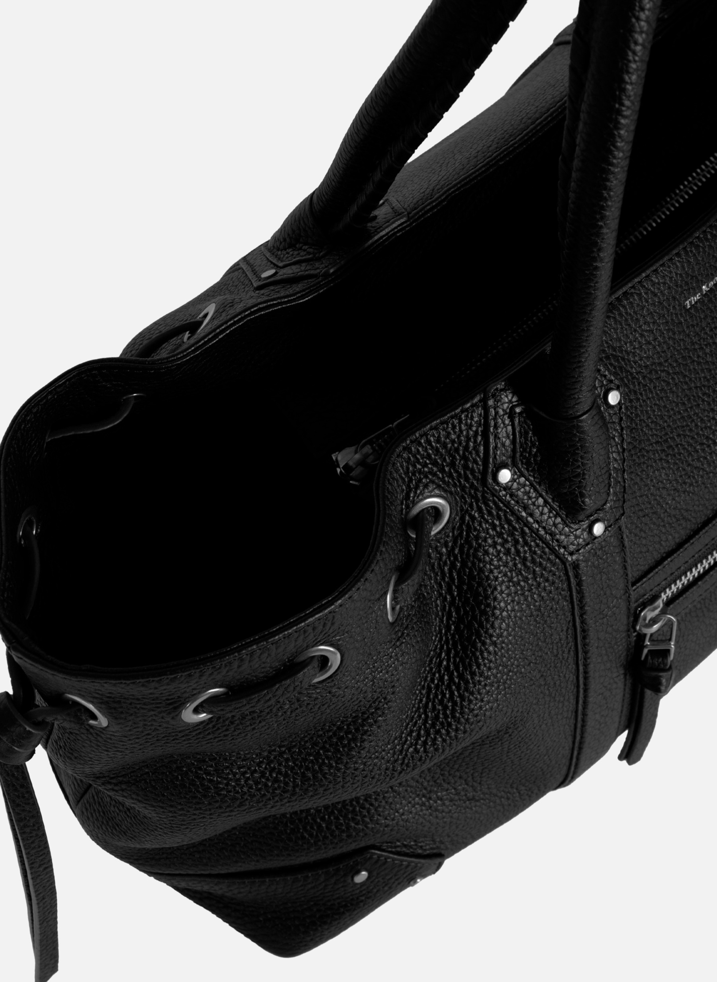 Sac cabas froncé en cuir grainé THE KOOPLES Noir