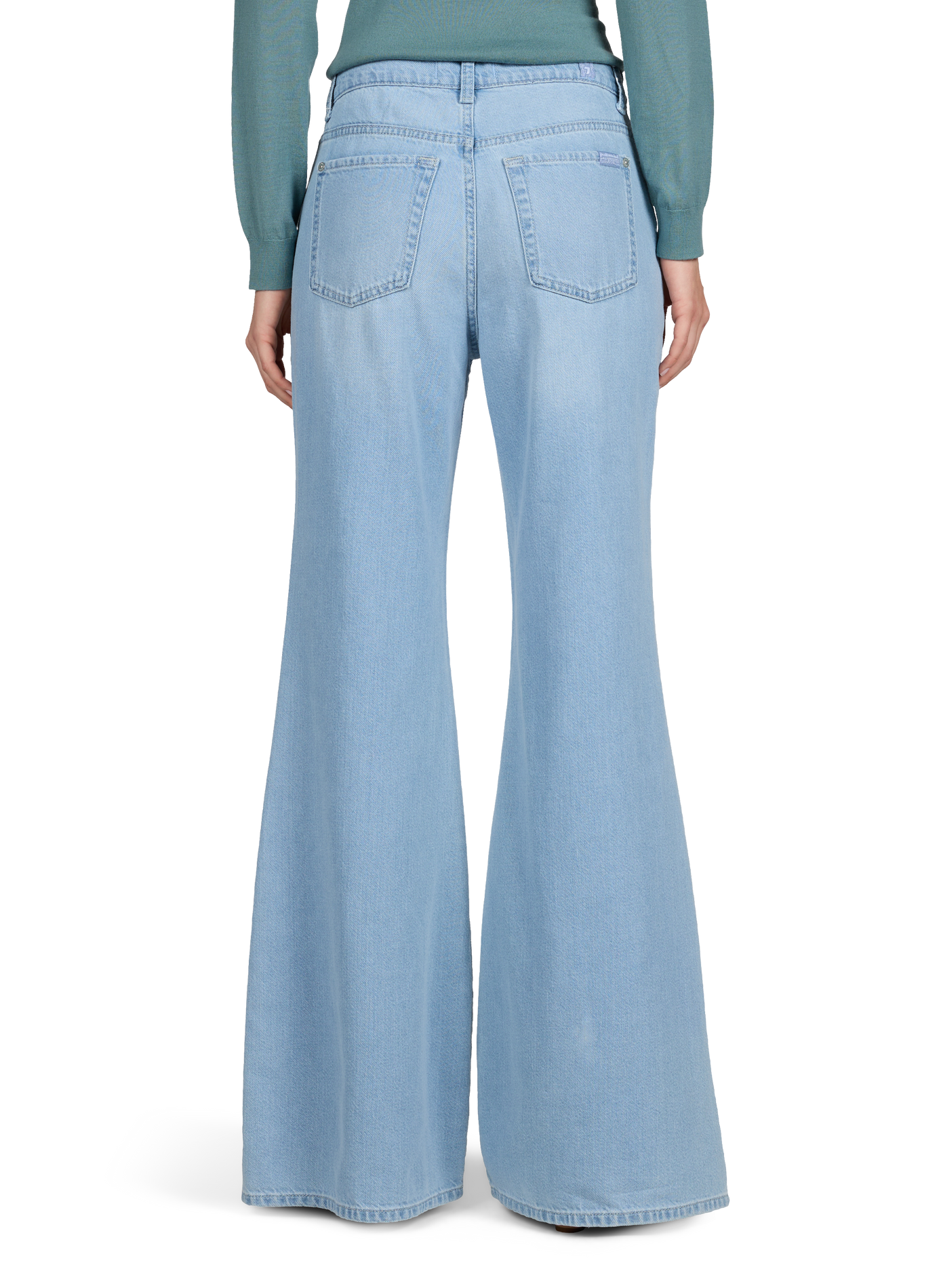 Jean Retro Flare en coton mélangé 7 FOR ALL MANKIND Bleu
