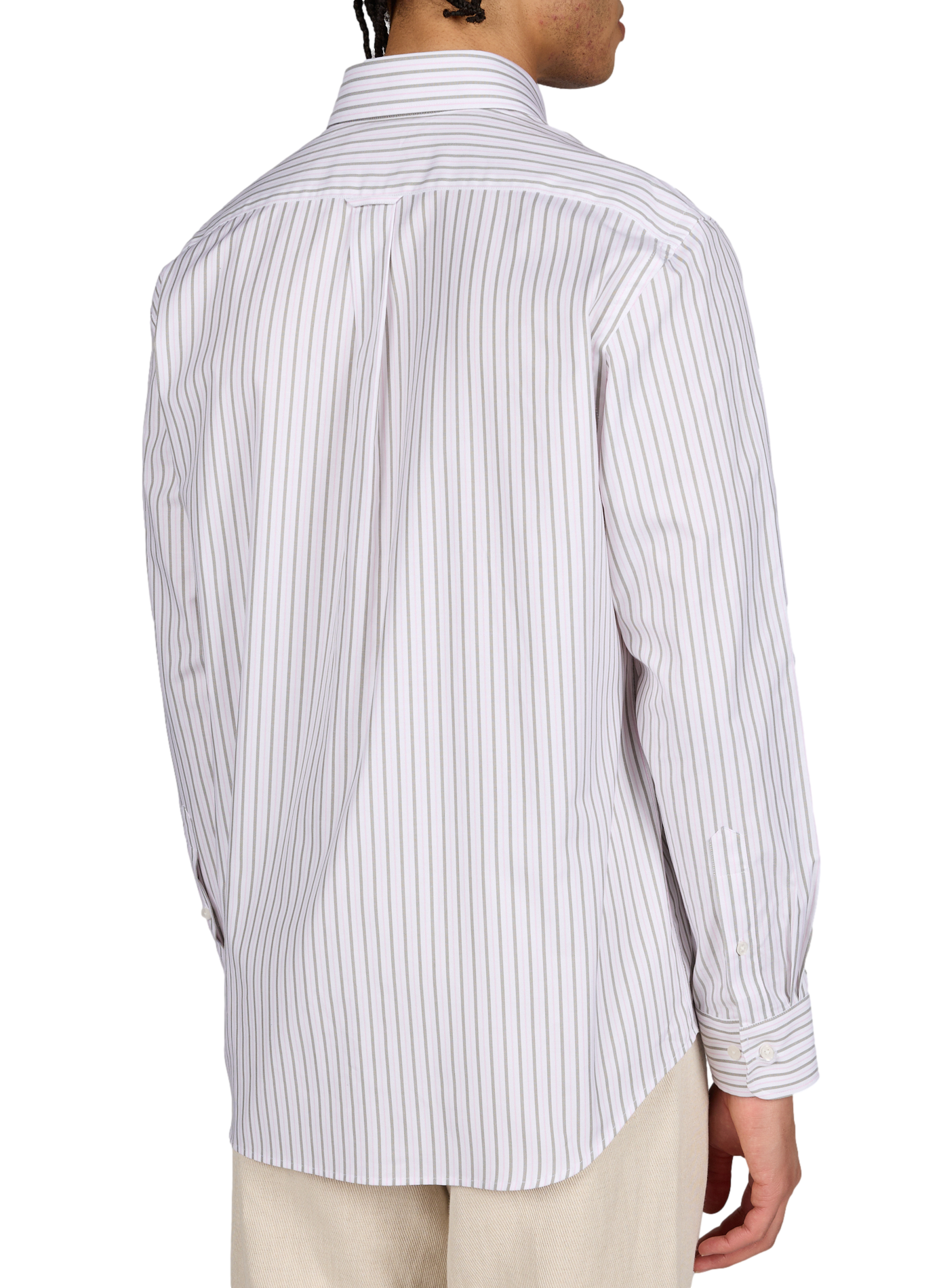 Chemise col américain à rayures en coton EDEN PARK Rose