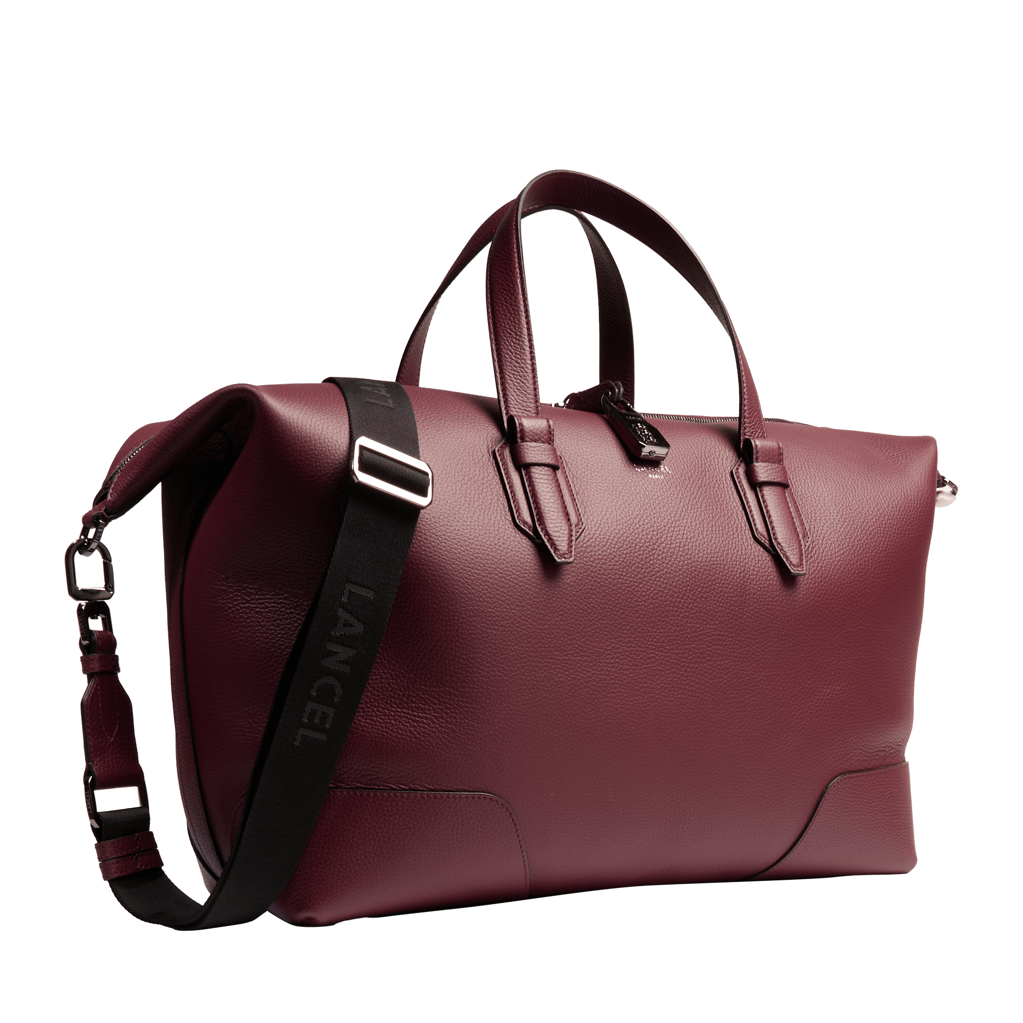 Zipped weekend bag charlie by lancel in leather LANCEL Purple