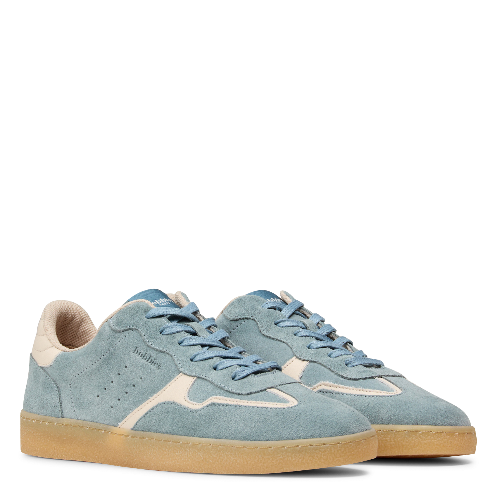 Baskets basses en cuir velours miles BOBBIES Bleu