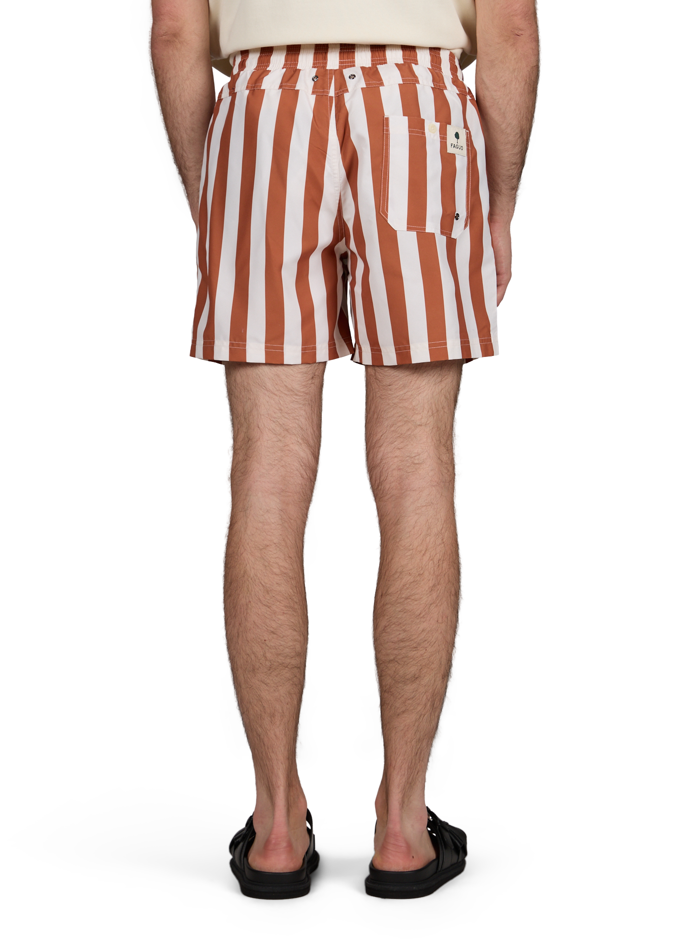 Short de bain à rayures FAGUO Beige