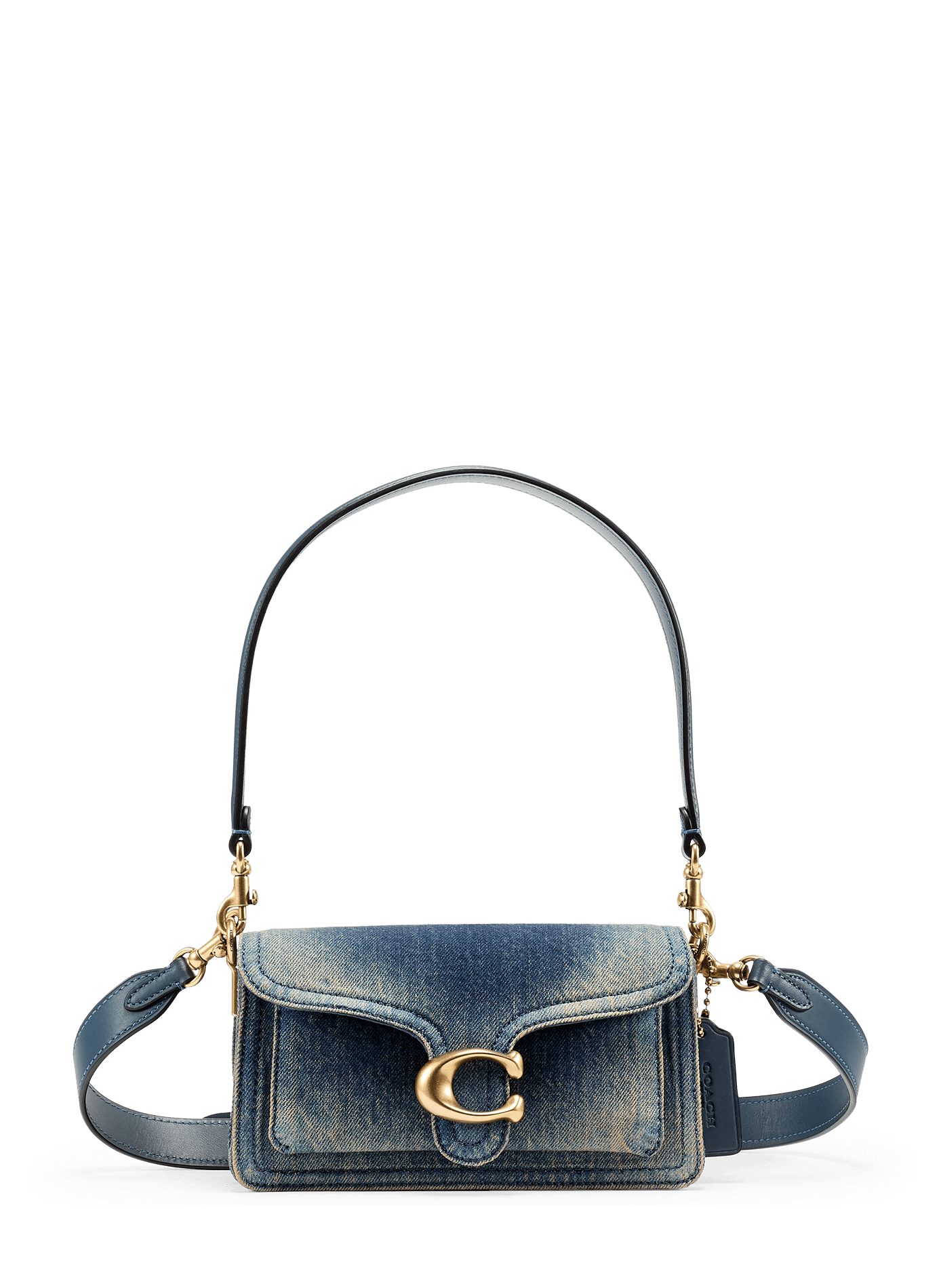 Sac épaule Tabby 20 en denim de coton régénéré COACH Bleu