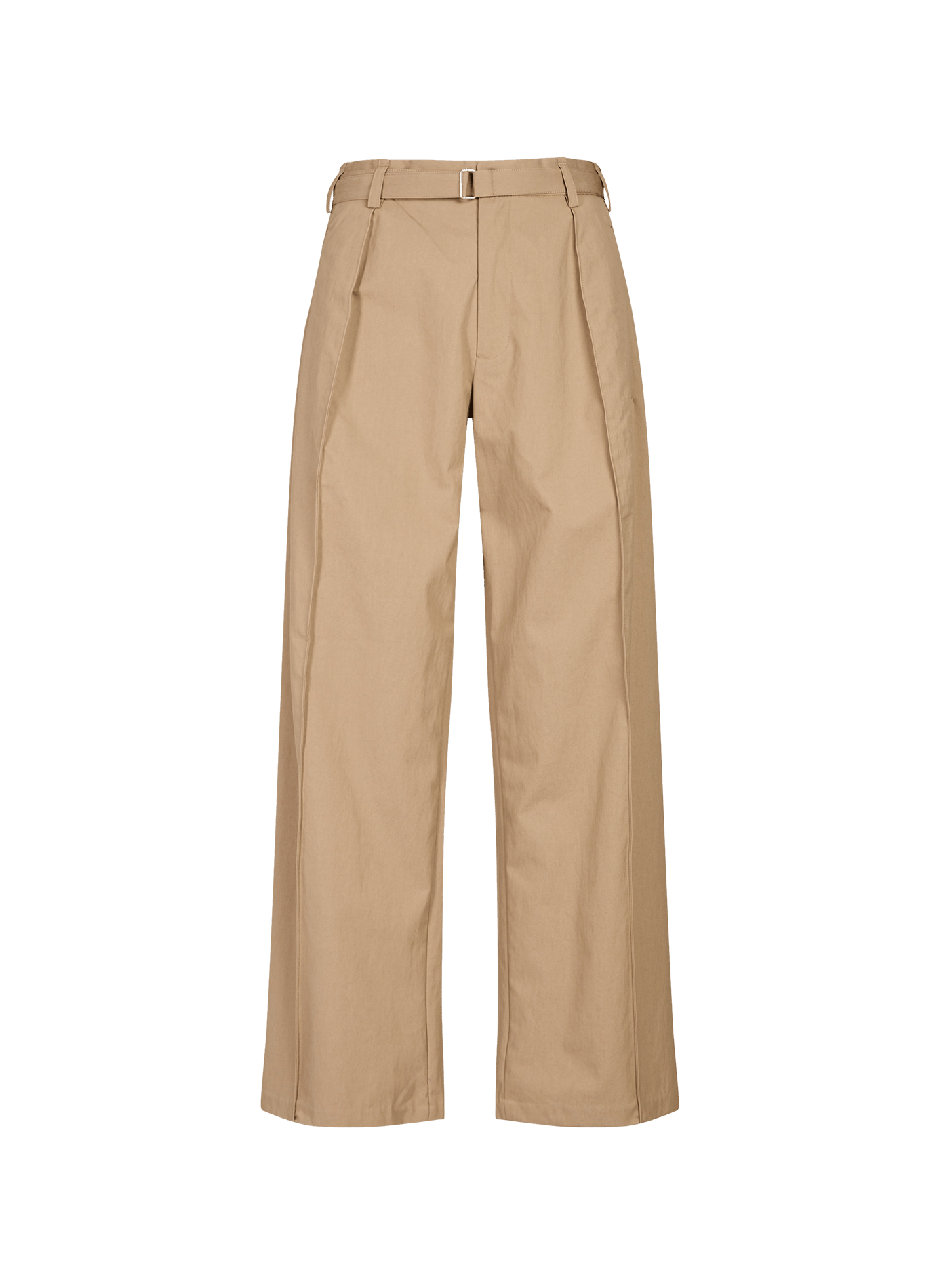 Pants with removable belt in blended cotton CO Brown