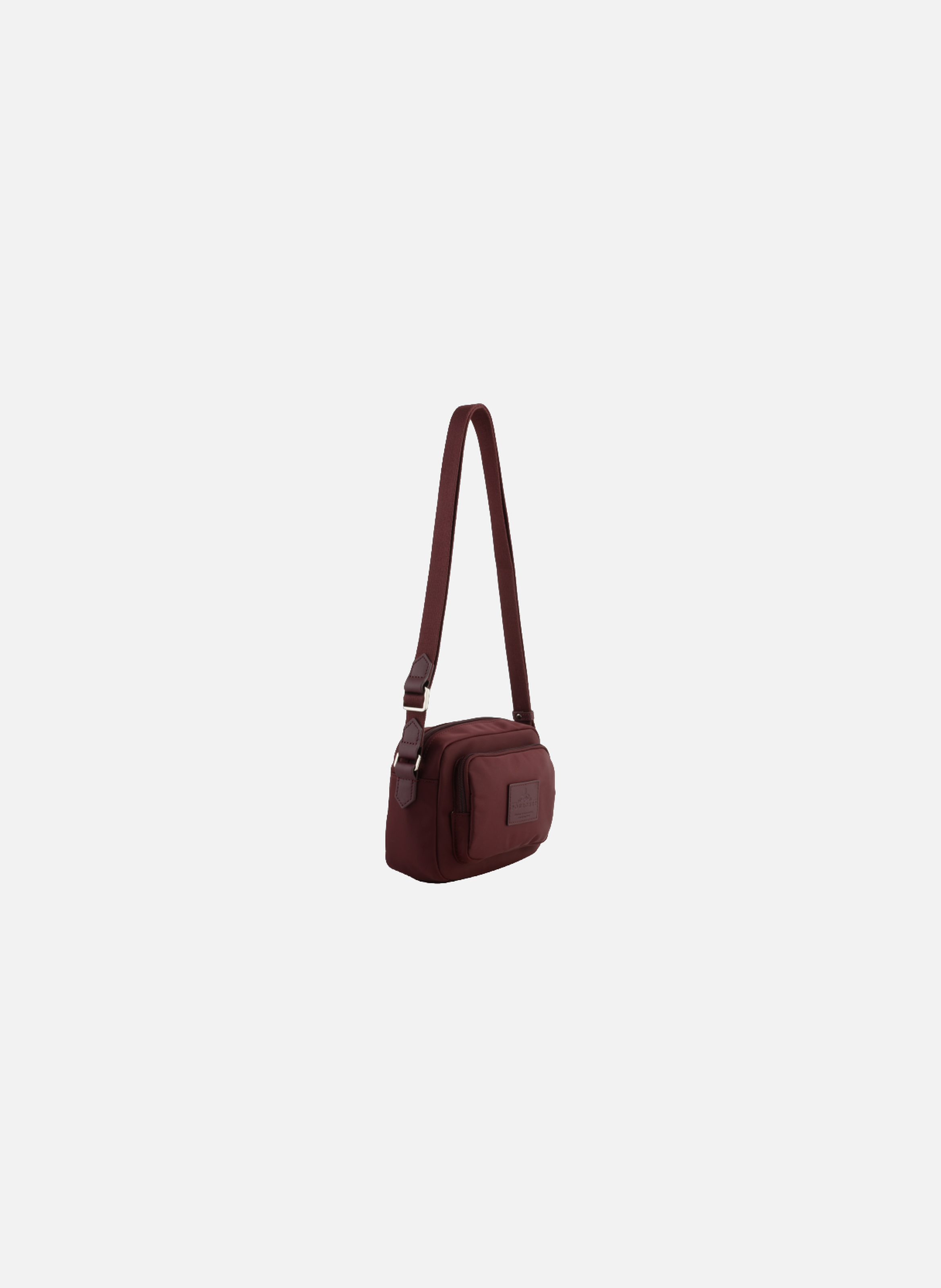 Escale | sac porté travers en toile garnie cuir  Bordeaux
