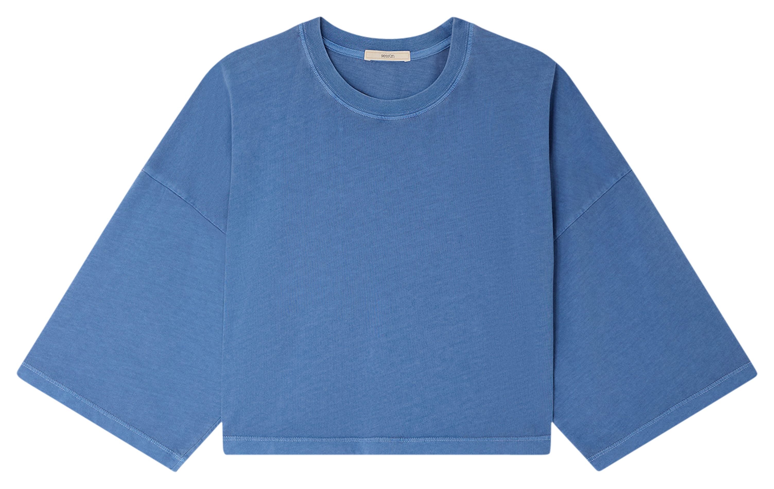 Tee-shirt oversize col rond en coton dario SESSUN Bleu