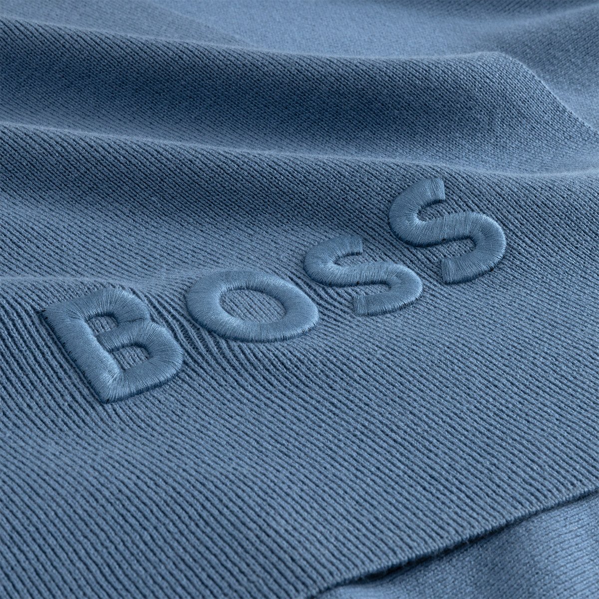 Plaid en coton acrylique, bold logo BOSS HOME Bleu
