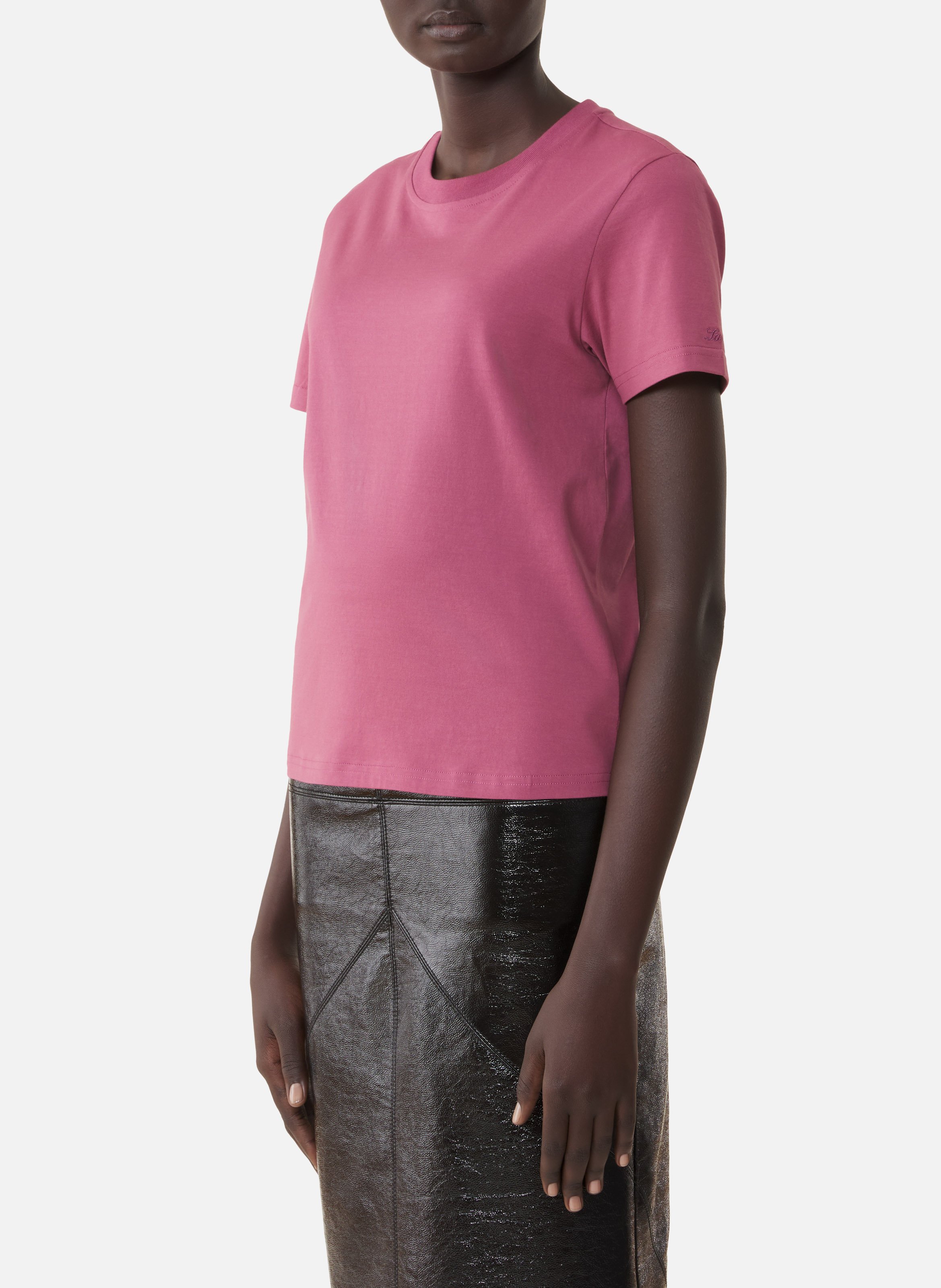 T-shirt détail gros grain en coton LANVIN Rose