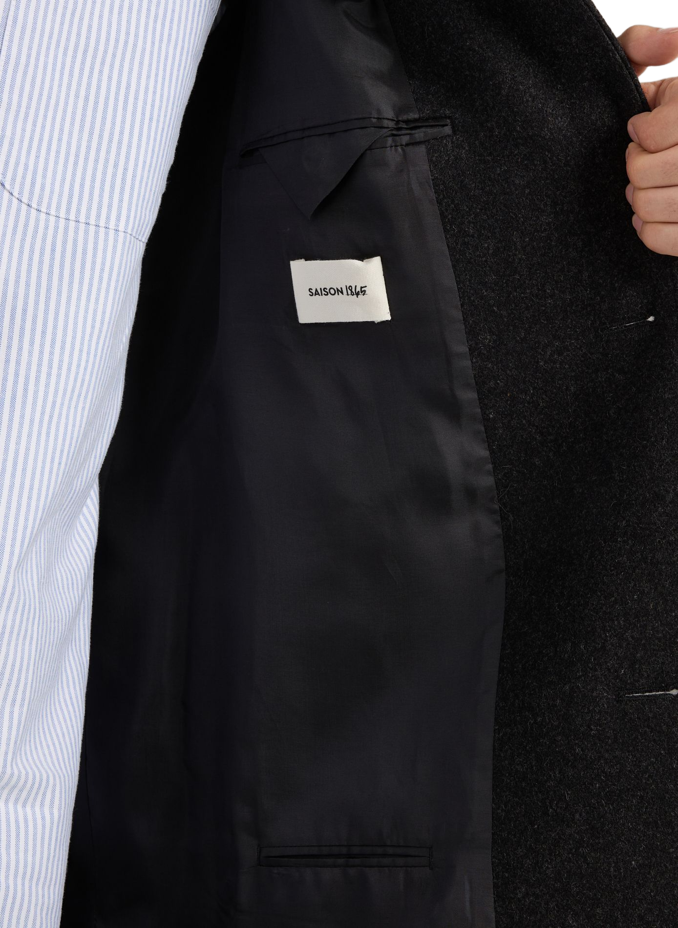 Long woolen buttoned coat SAISON 1865 Grey