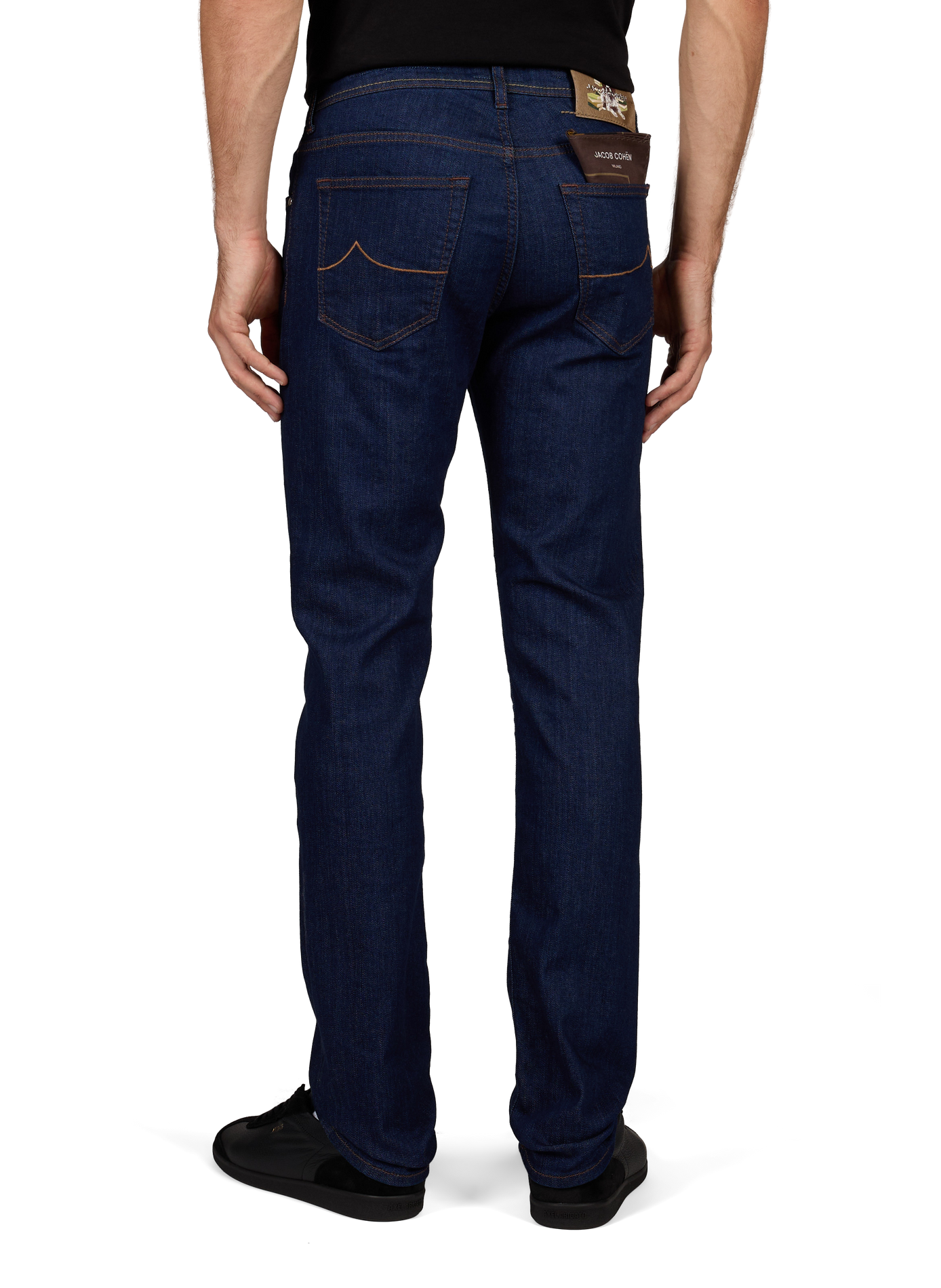 Jean droit en coton mélangé JACOB COHEN Bleu