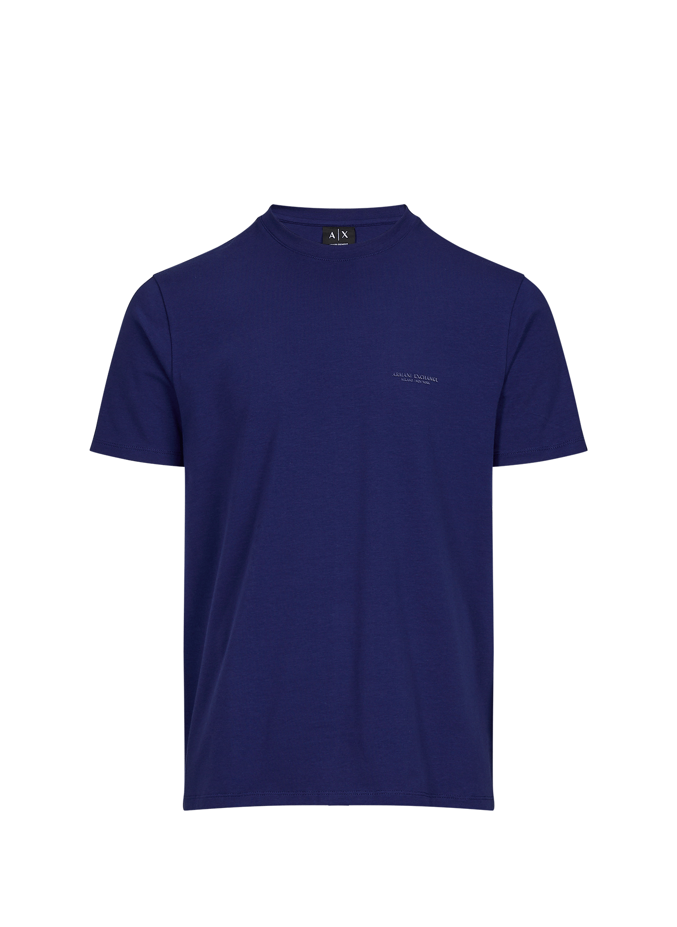 Tee-shirt droit col rond en coton ARMANI EXCHANGE Bleu
