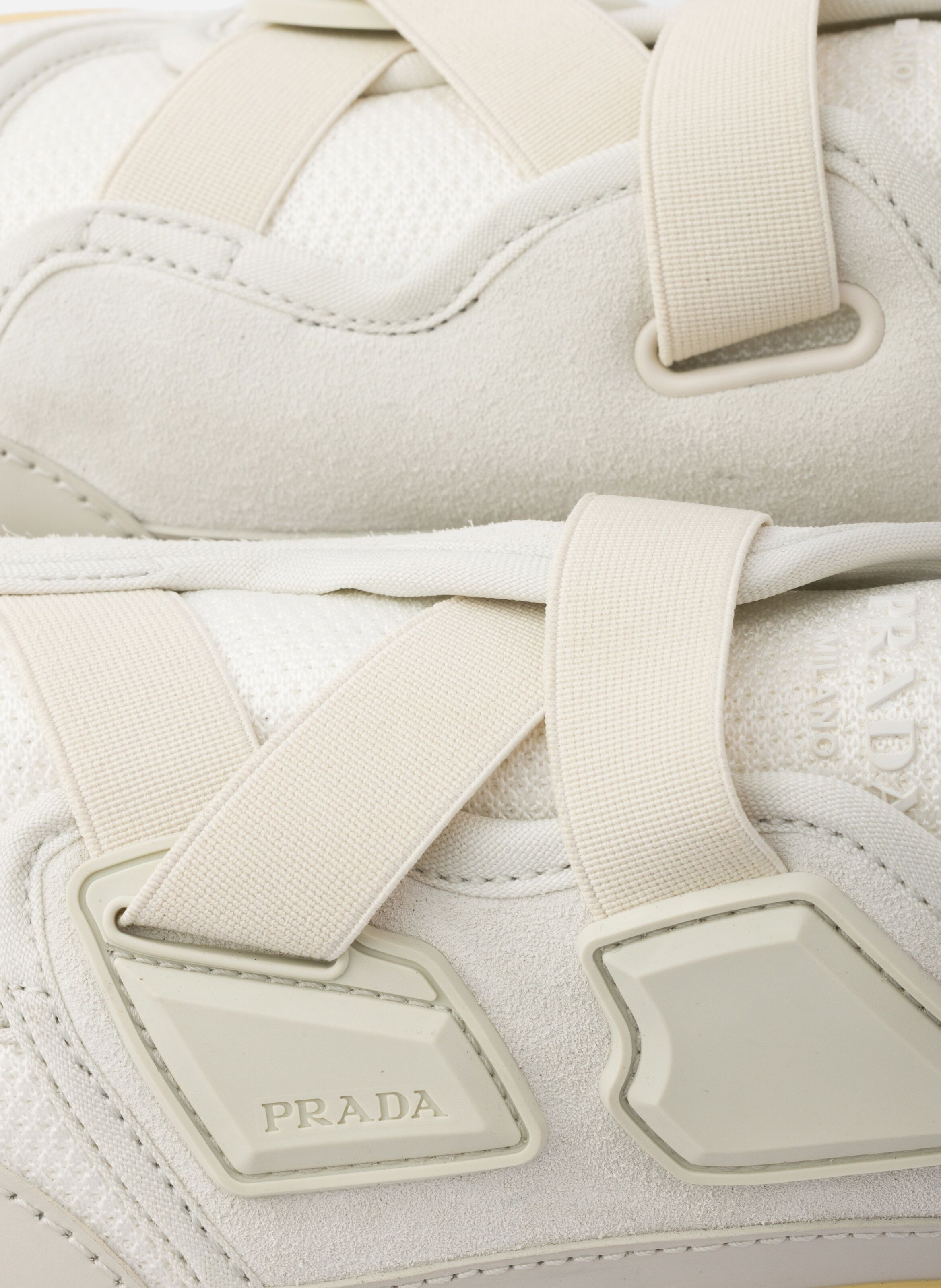 Sneakers speedrock en mesh technique et cuir PRADA Gris