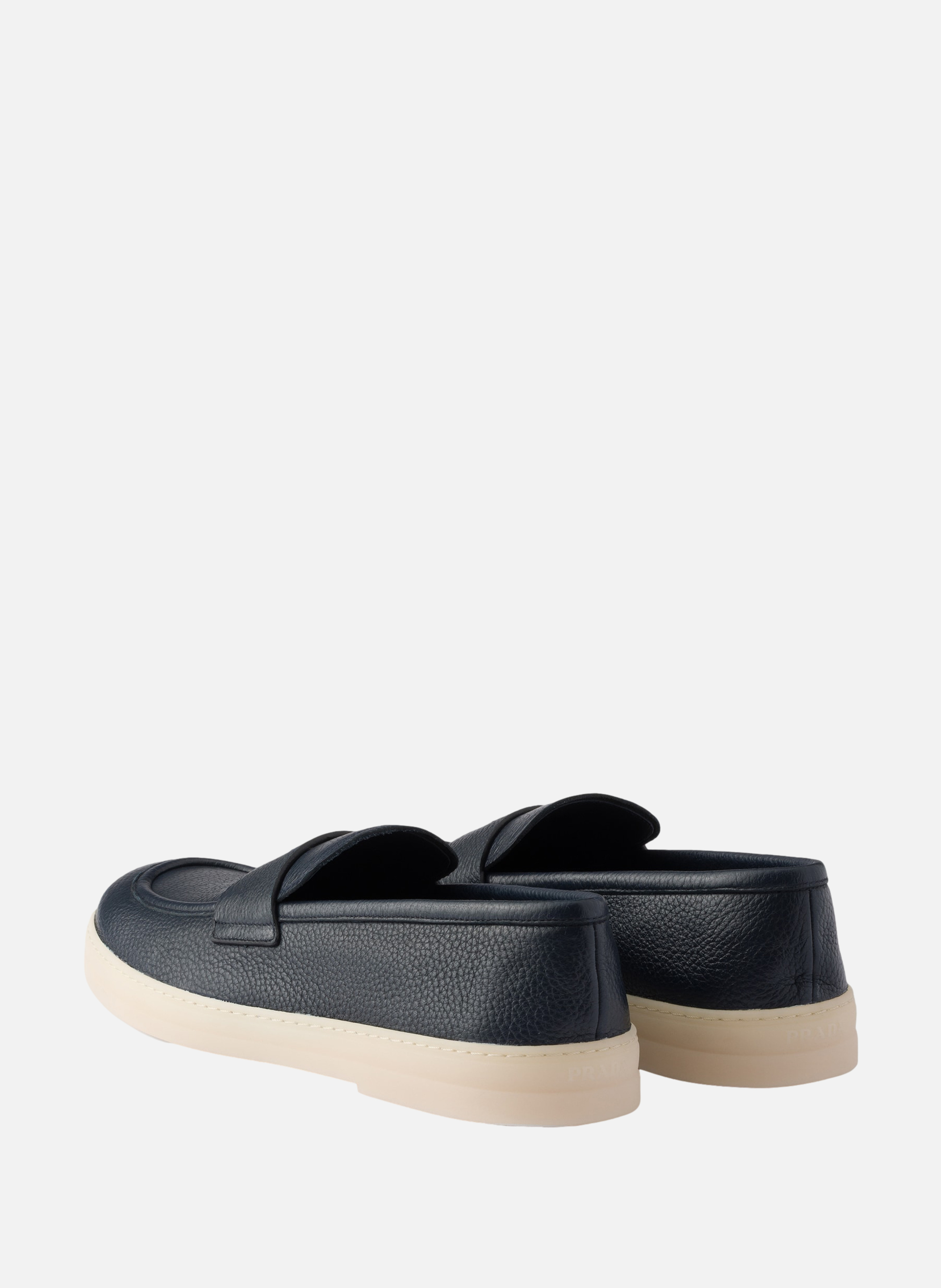 Mocassins en cuir PRADA Bleu