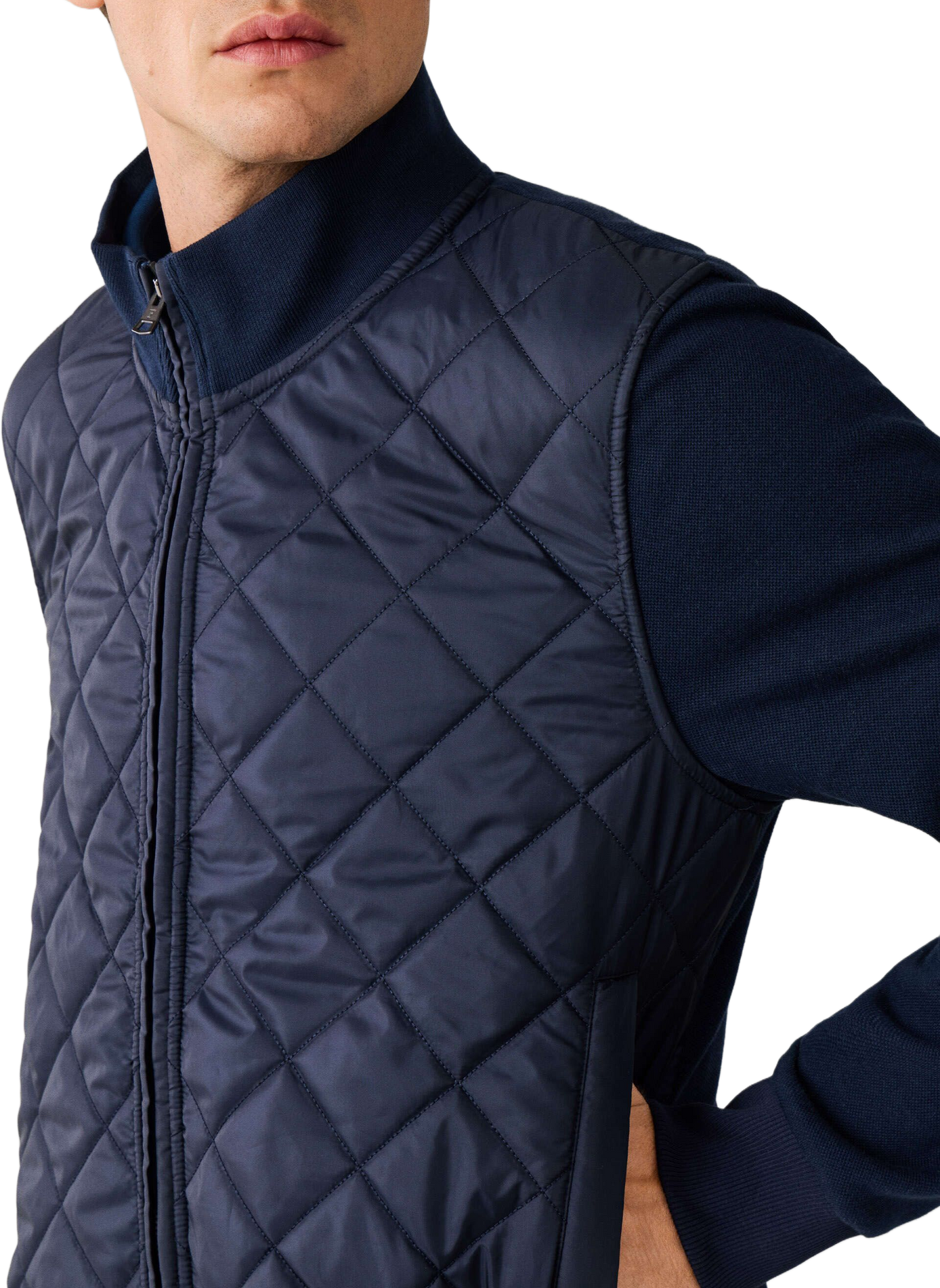 Rechte sweatshirt met opstaande kraag en gewatteerd in een mix van katoen FACONNABLE Blauw