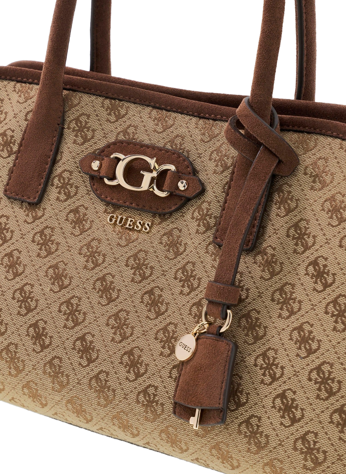 Sac à main monogramme GUESS Marron